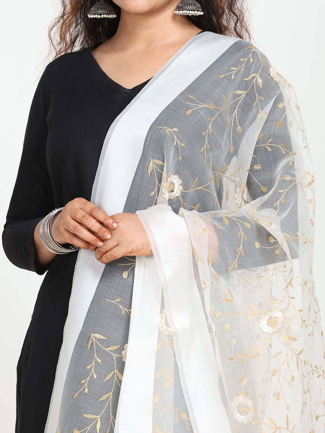 Embroidered Chanderi Dupatta