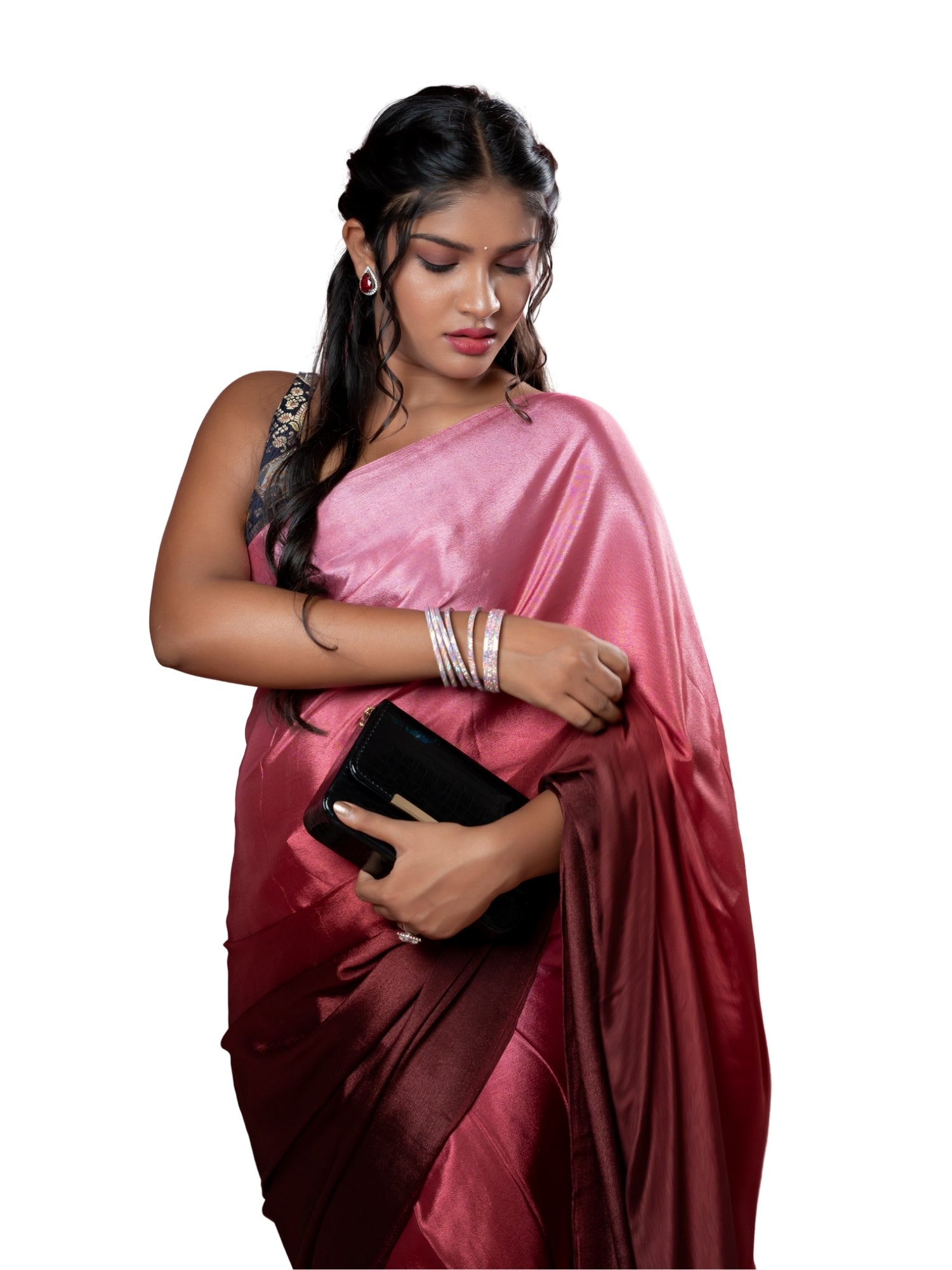 Maroon Ready to Wear Party Saree