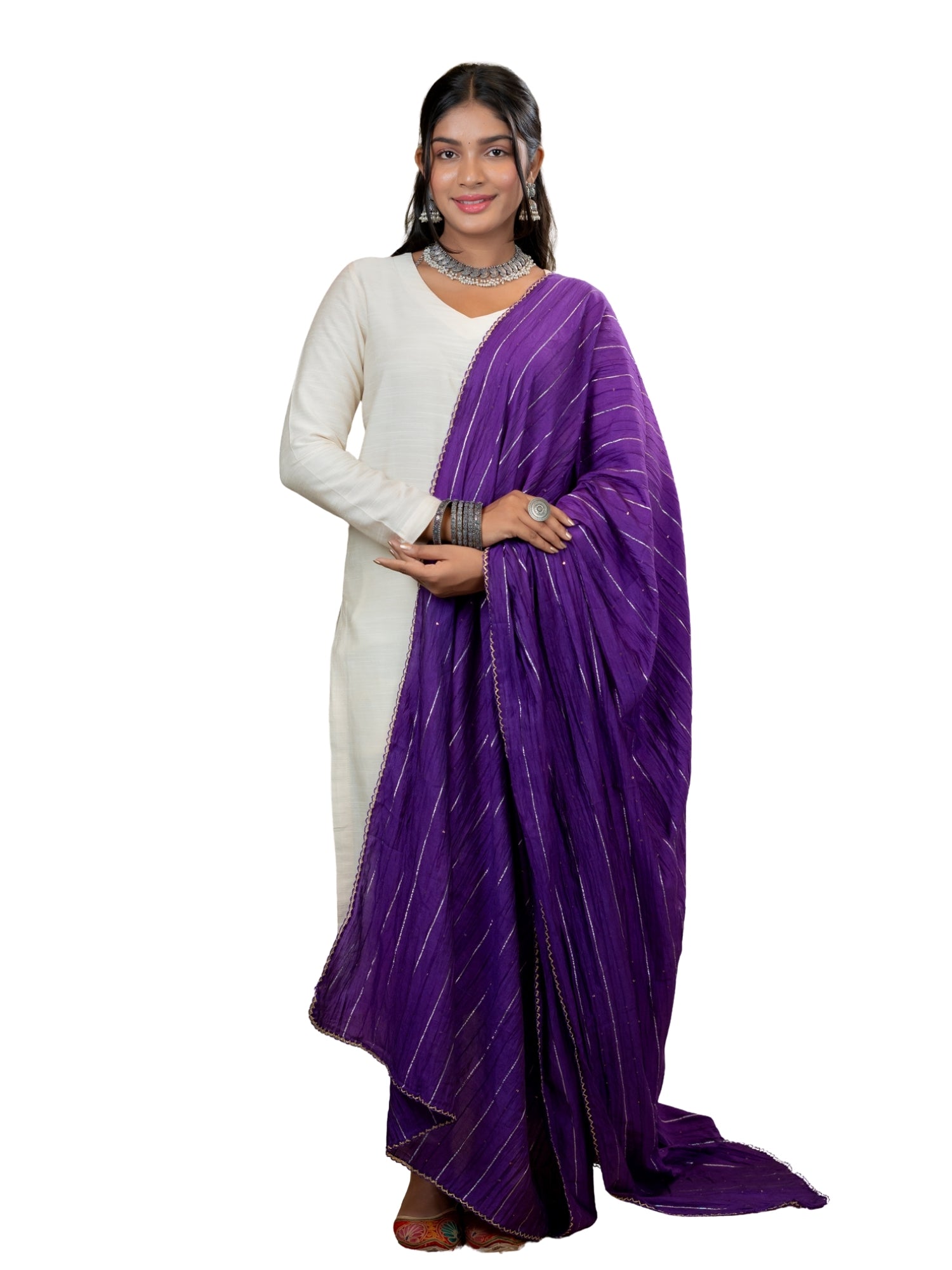 Embroidered Chinon Dupatta
