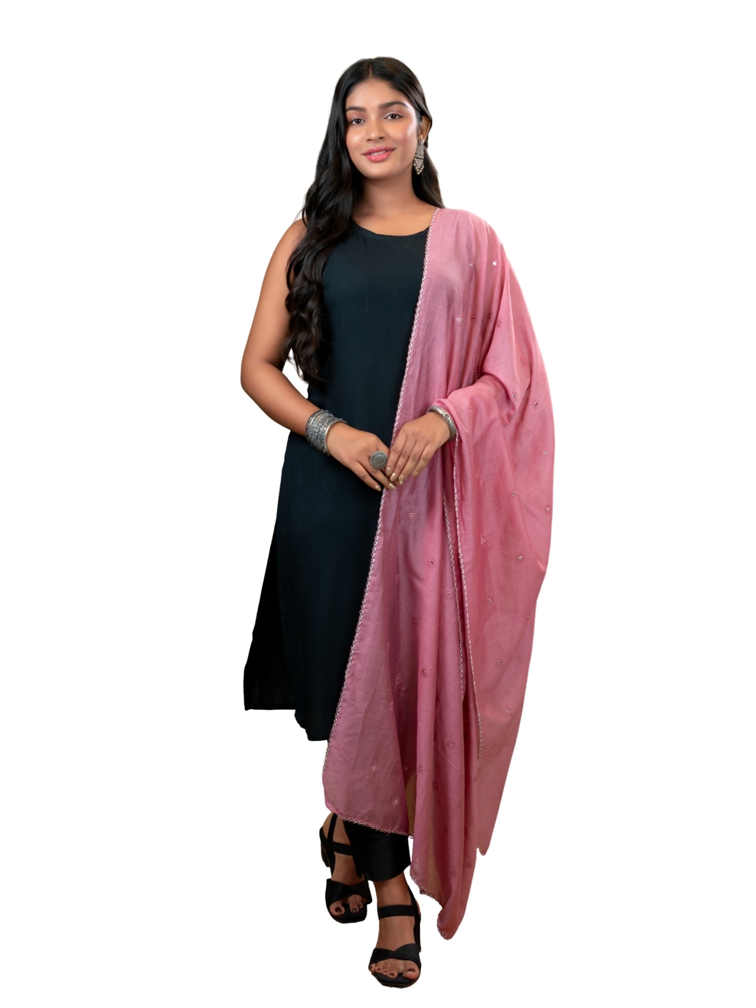 Embroidered Chanderi Dupatta
