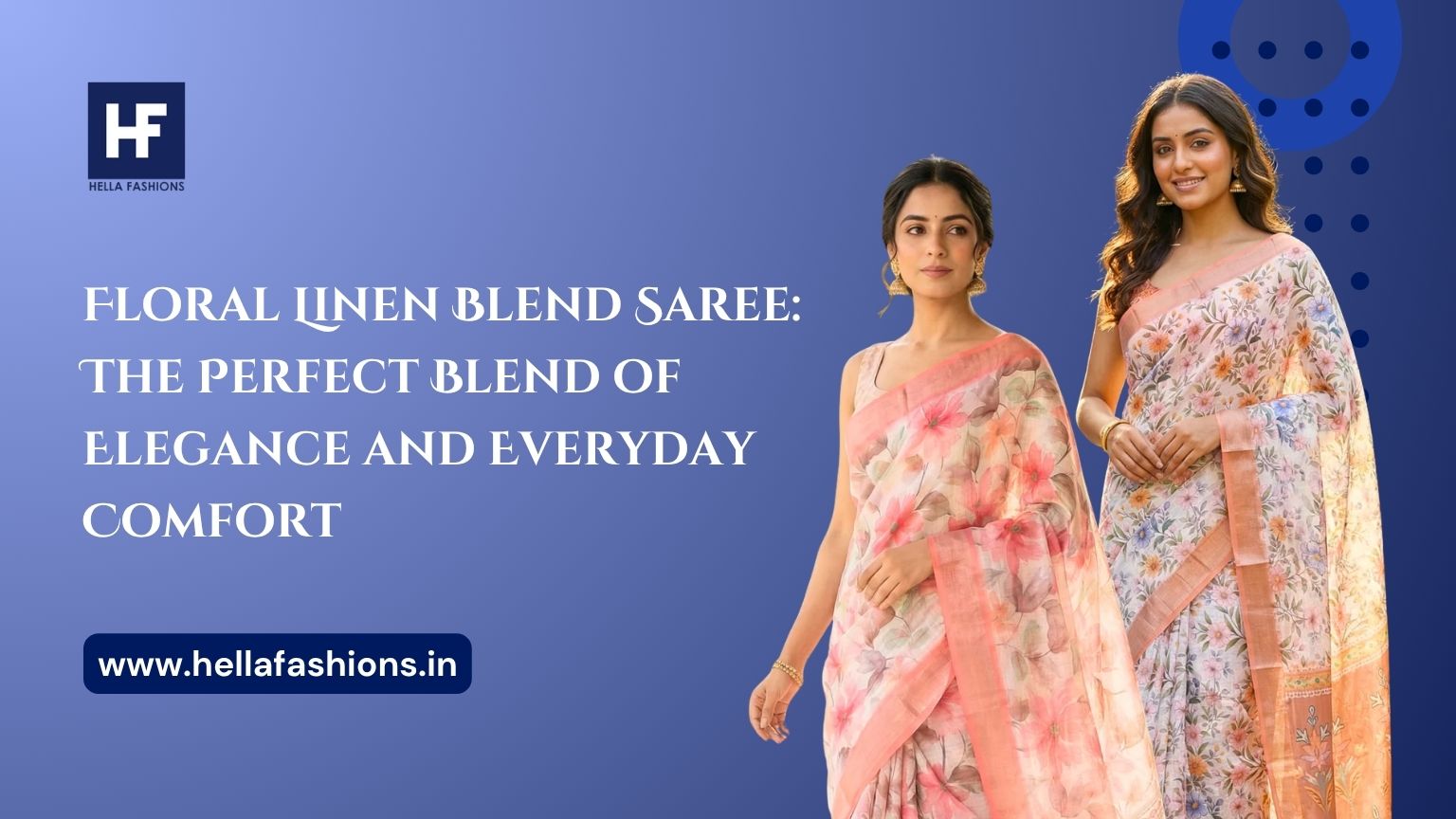 Floral Linen Blend Saree: The Perfect Blend of Elegance and Everyday Comfort