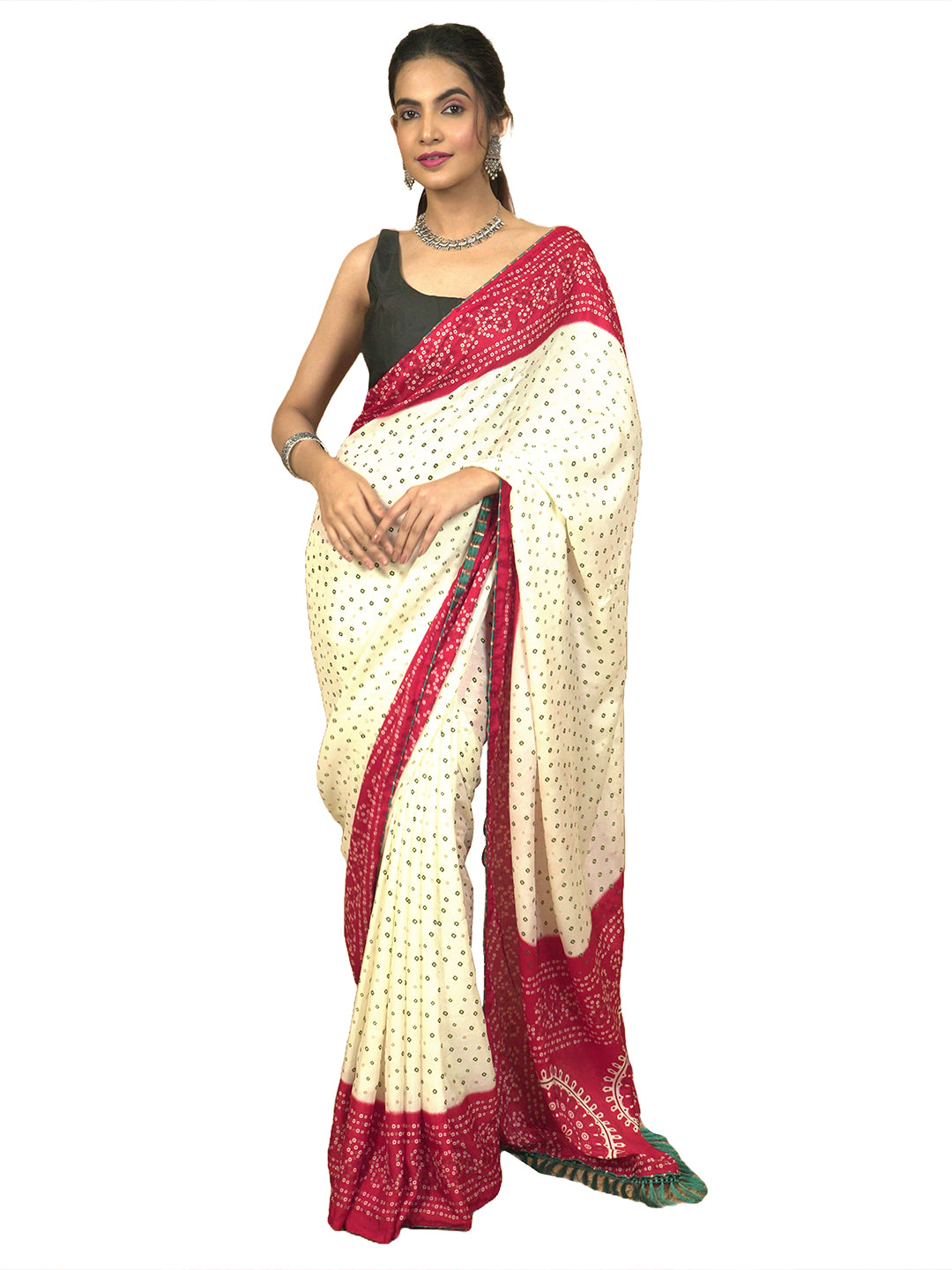 Bandhini Tie & Dye Crepe Saree