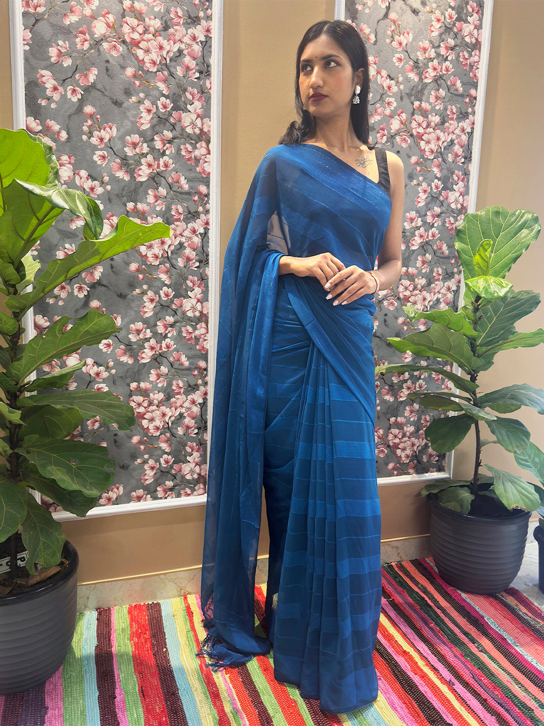 Solid Georgette Saree