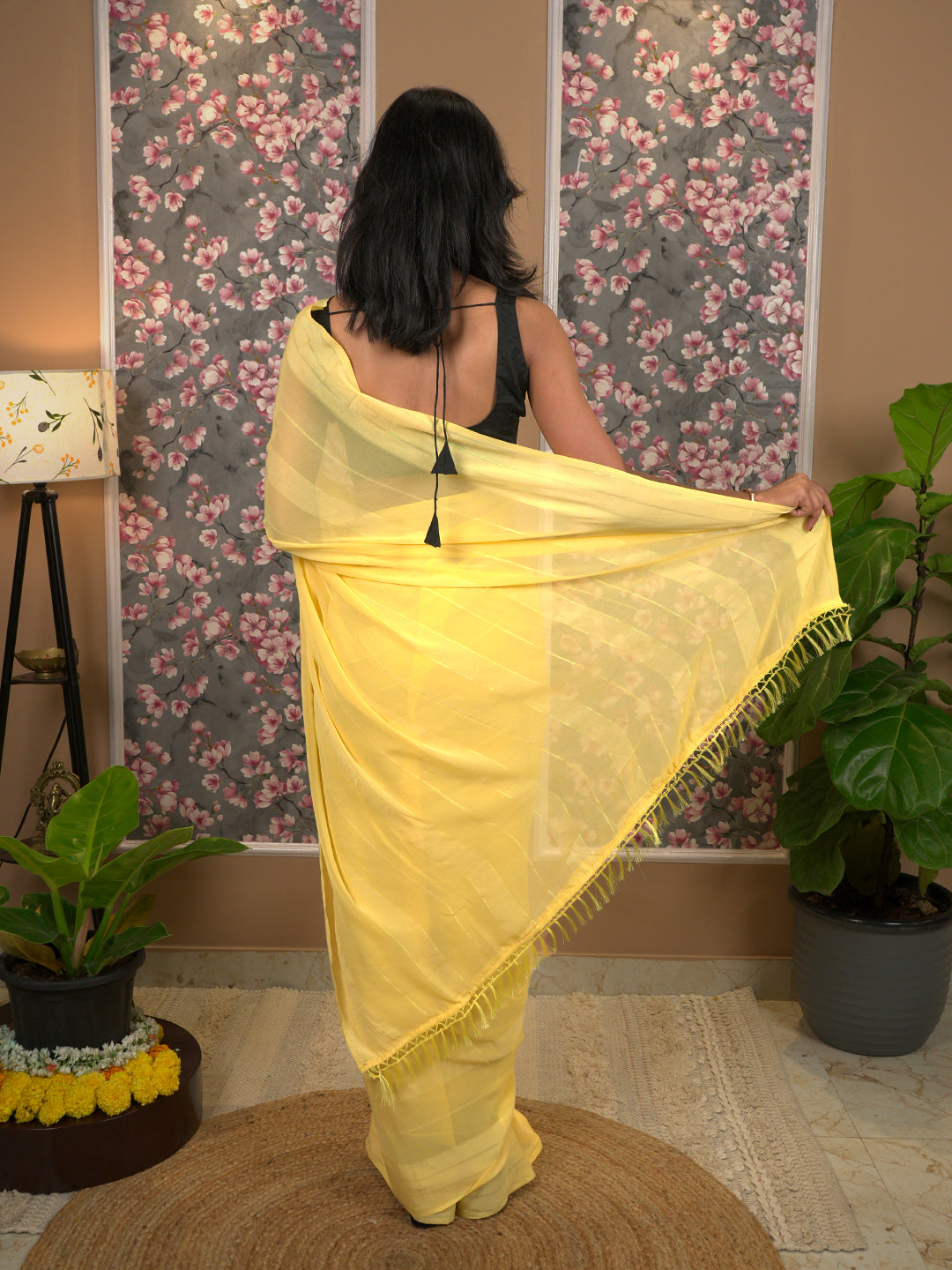 Solid Chiffon Saree
