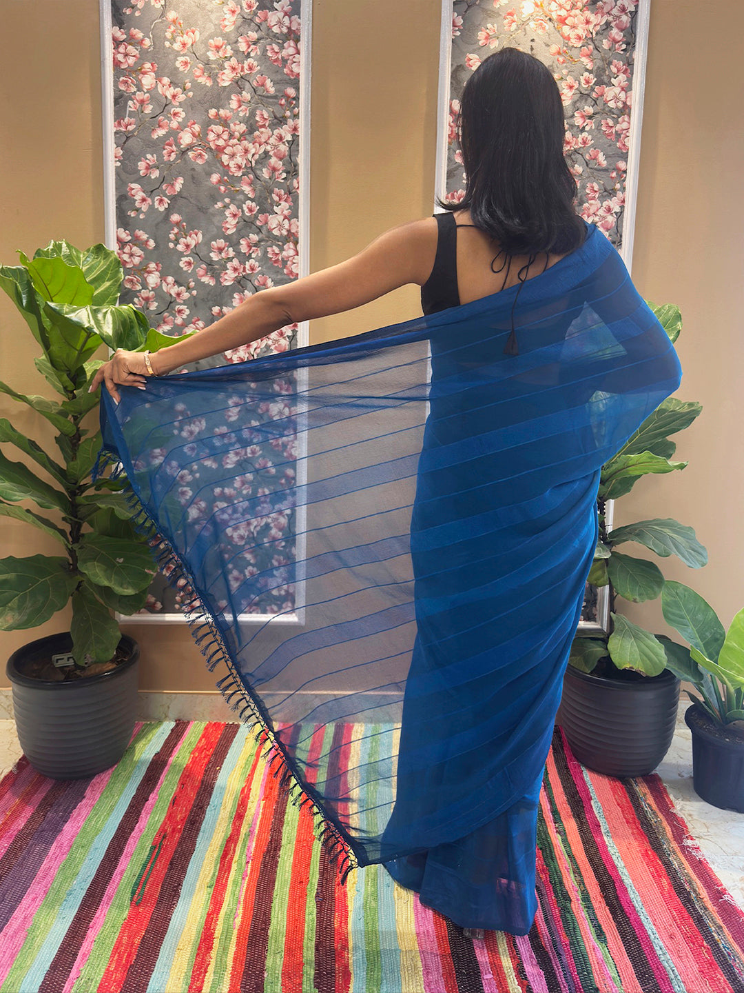 Solid Georgette Saree