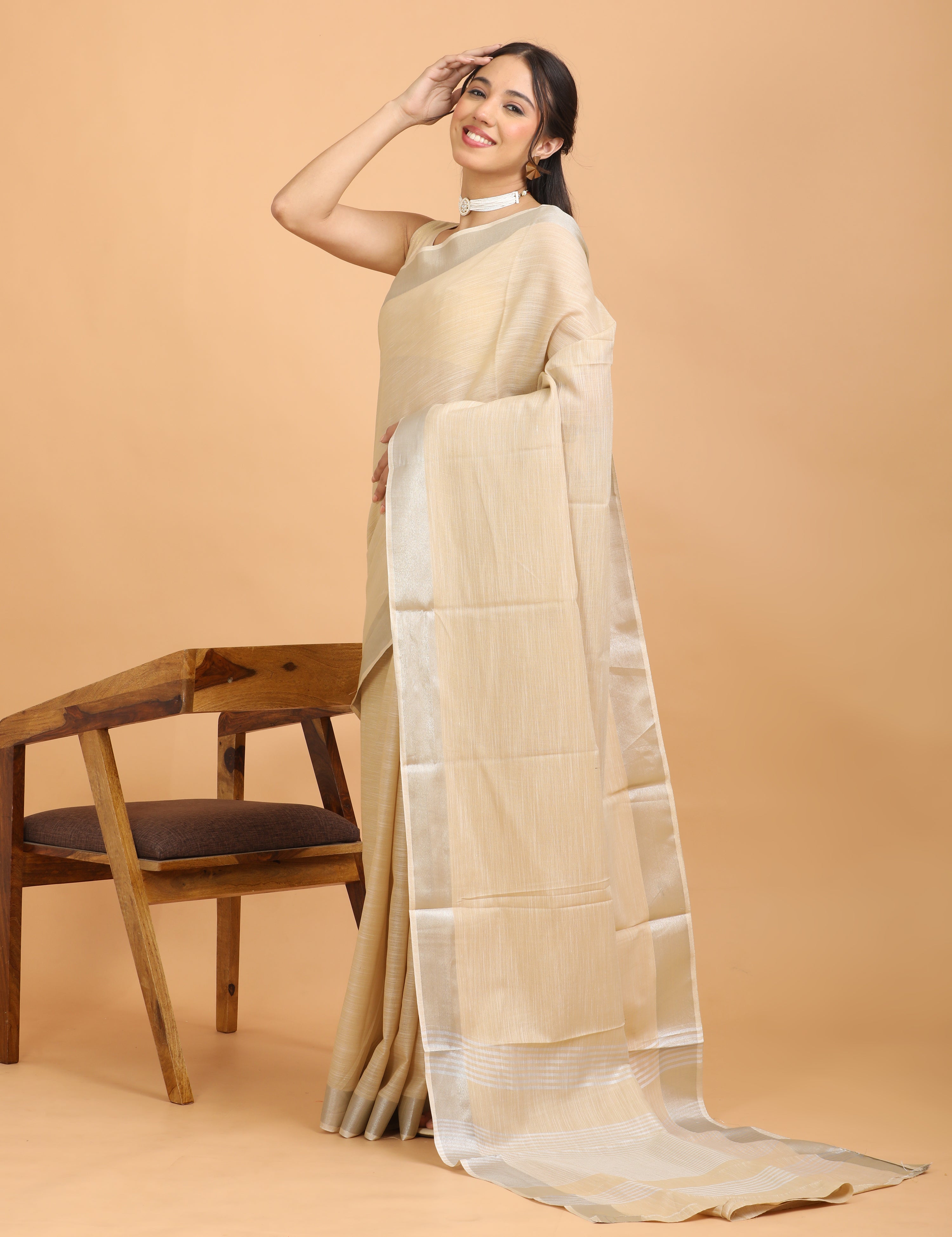 Solid Linen Saree