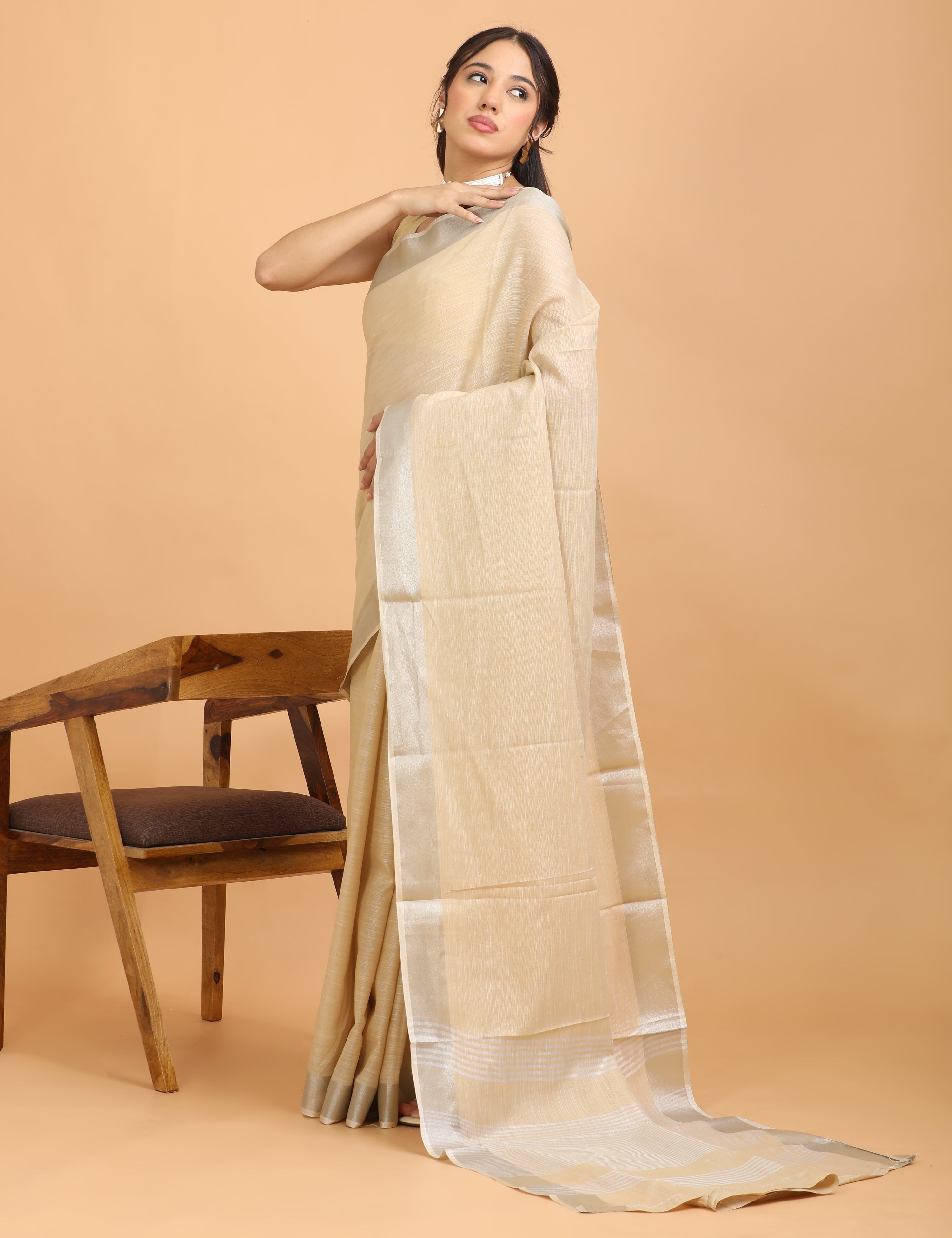 Solid Linen Saree