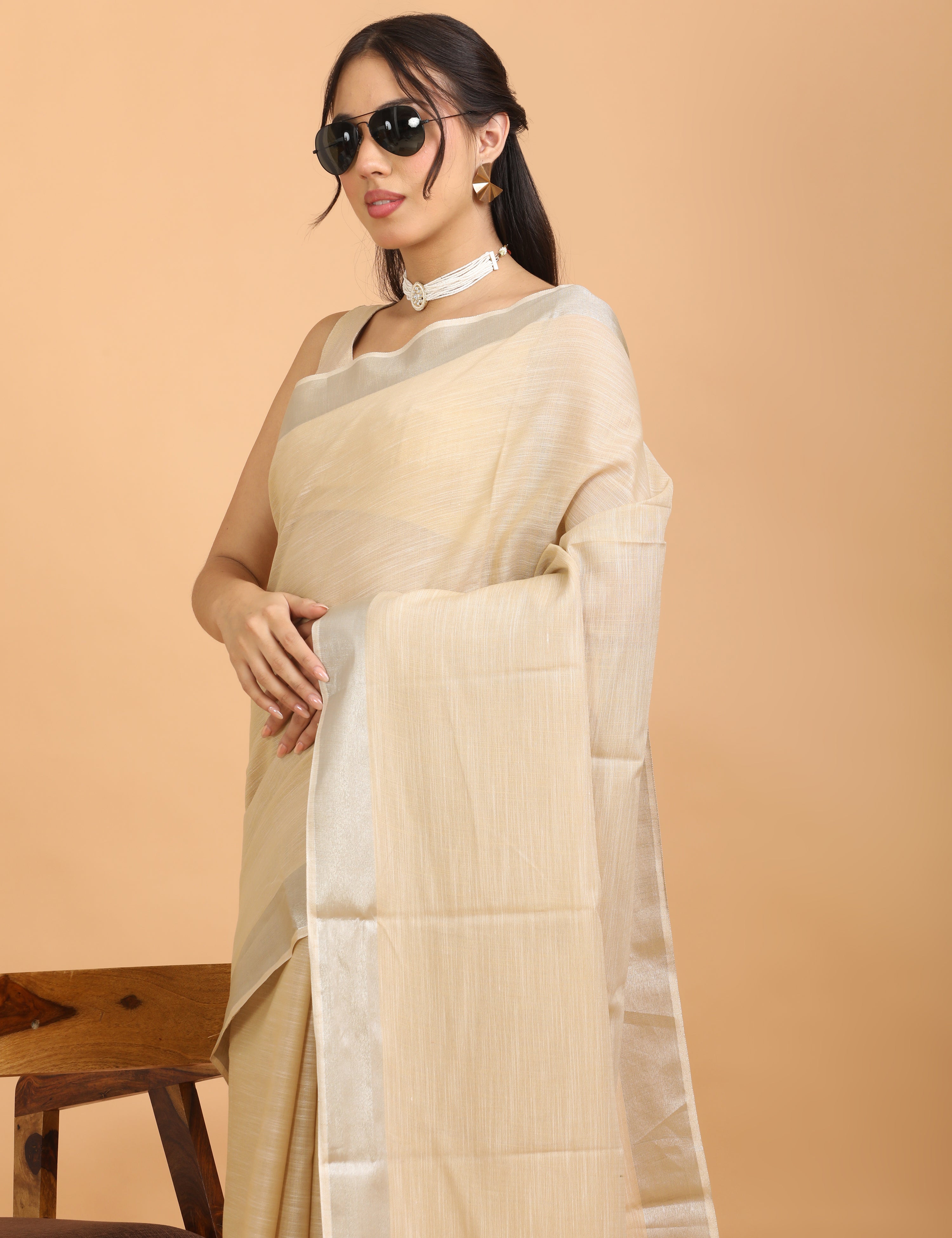 Solid Linen Saree