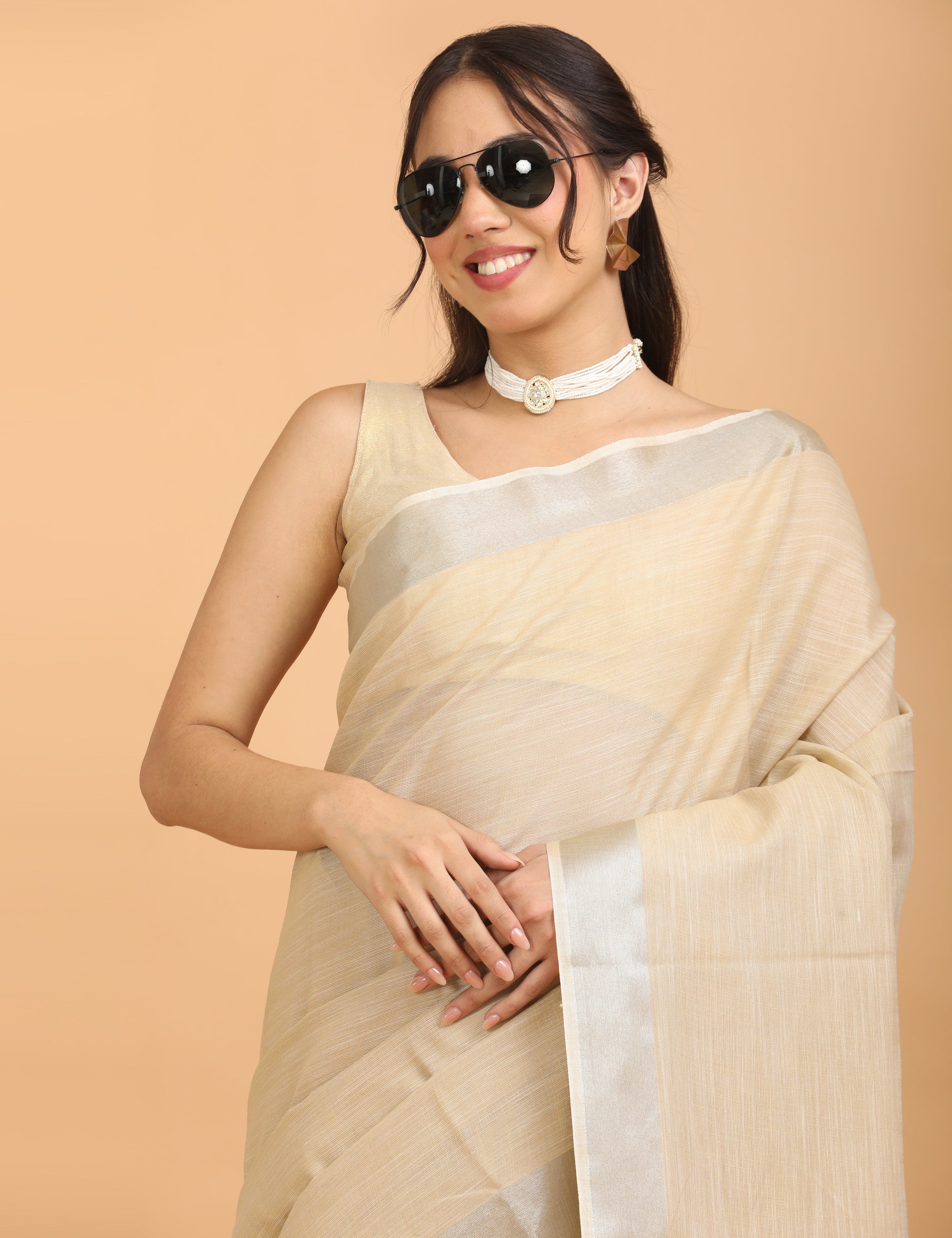 Solid Linen Saree