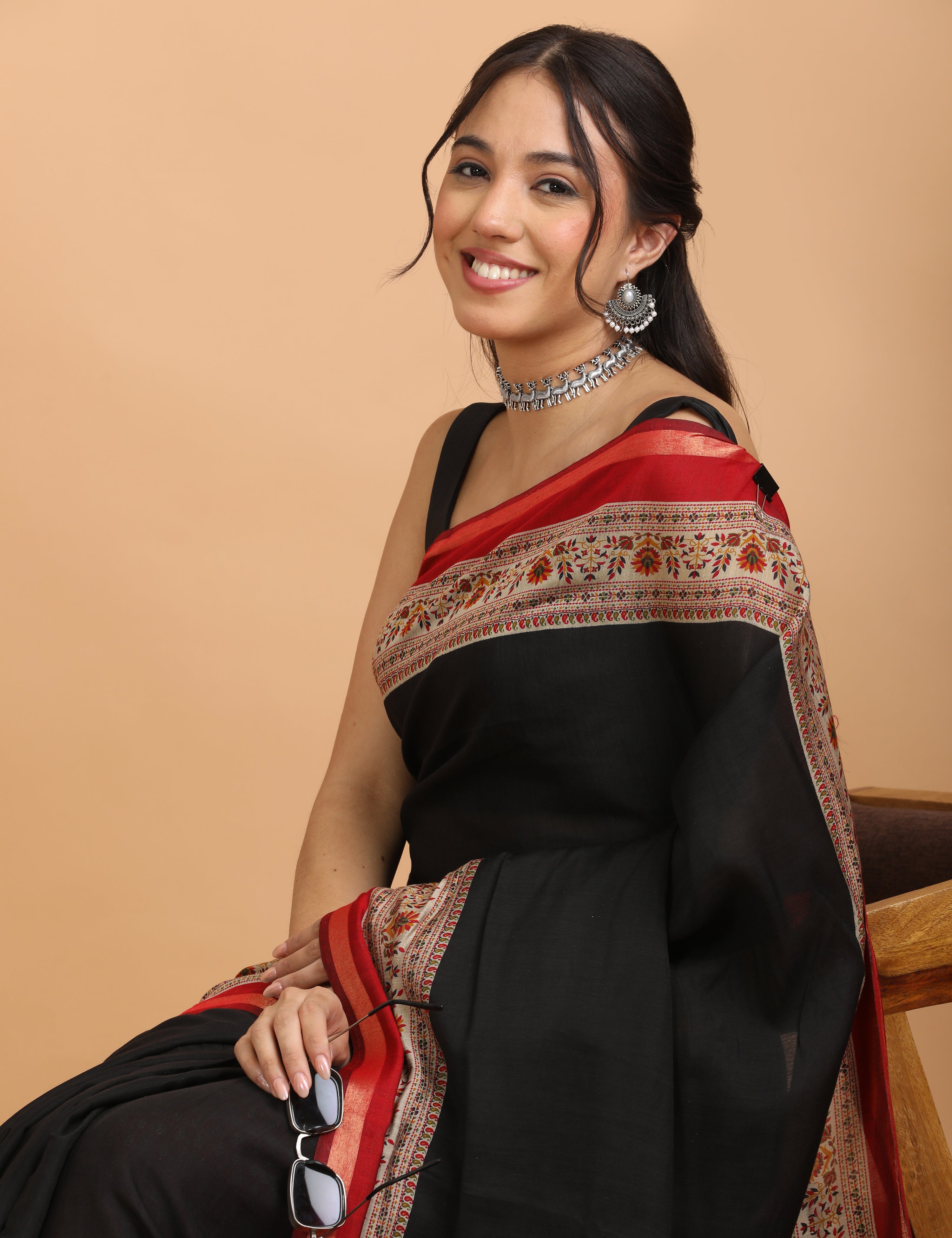 Solid Viscose Cotton Saree