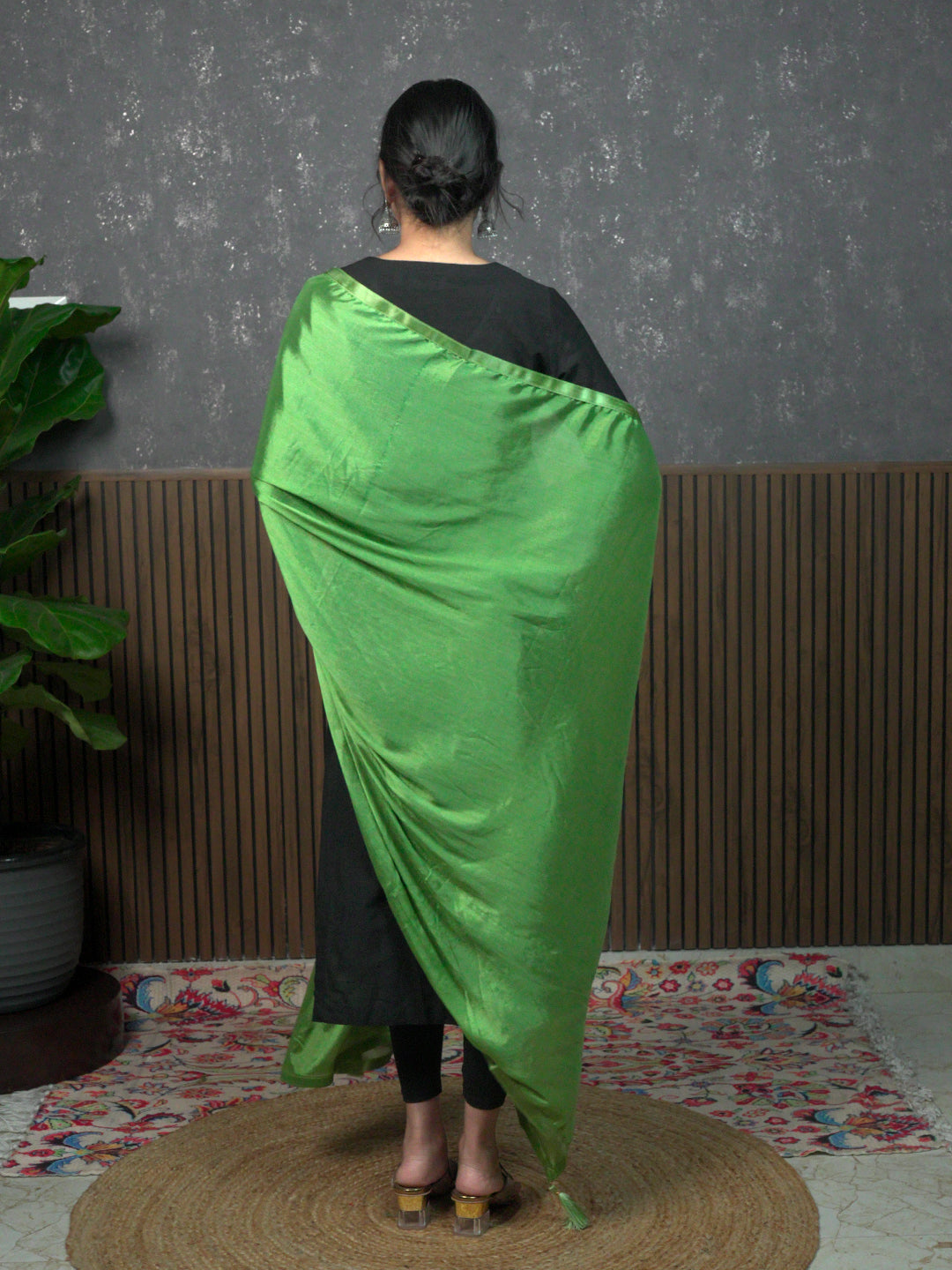 Solid Satin Crepe Dupatta