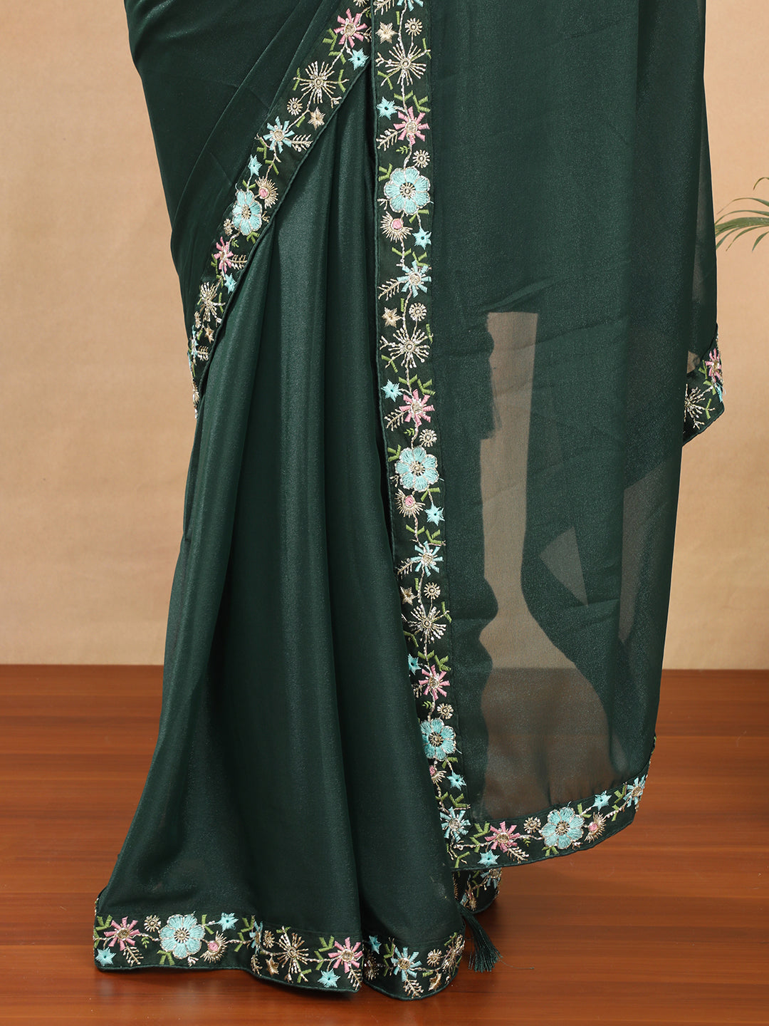 Tissue Georgette Crepe Silk Saree