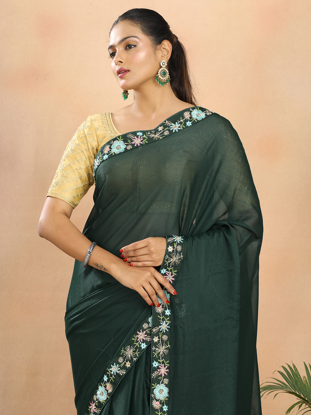 Tissue Georgette Crepe Silk Saree