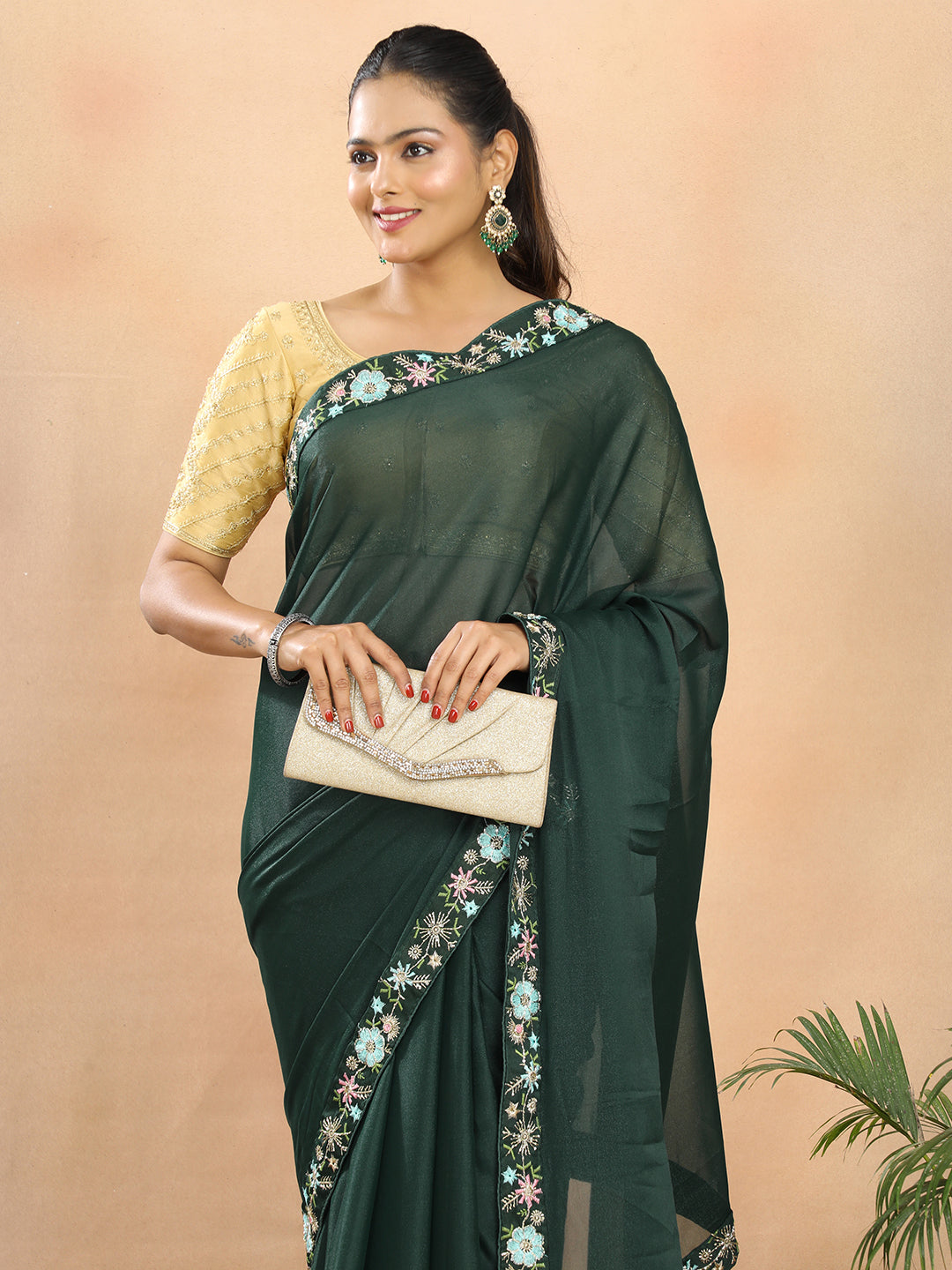 Tissue Georgette Crepe Silk Saree