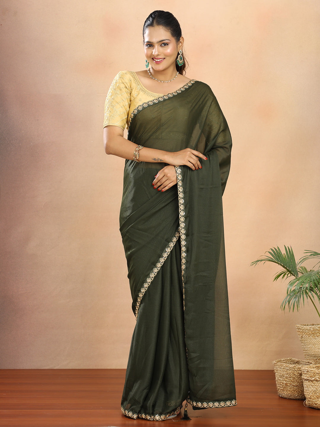 Tissue Georgette Crepe Silk Saree