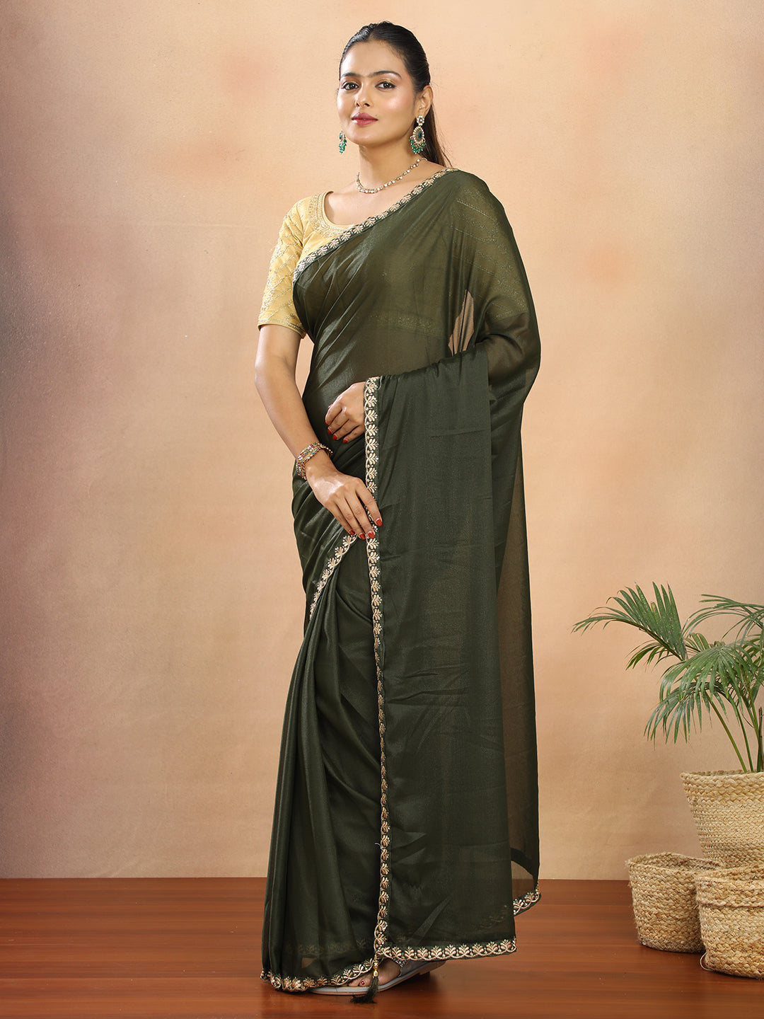 Tissue Georgette Crepe Silk Saree