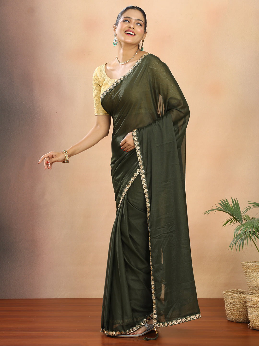Tissue Georgette Crepe Silk Saree