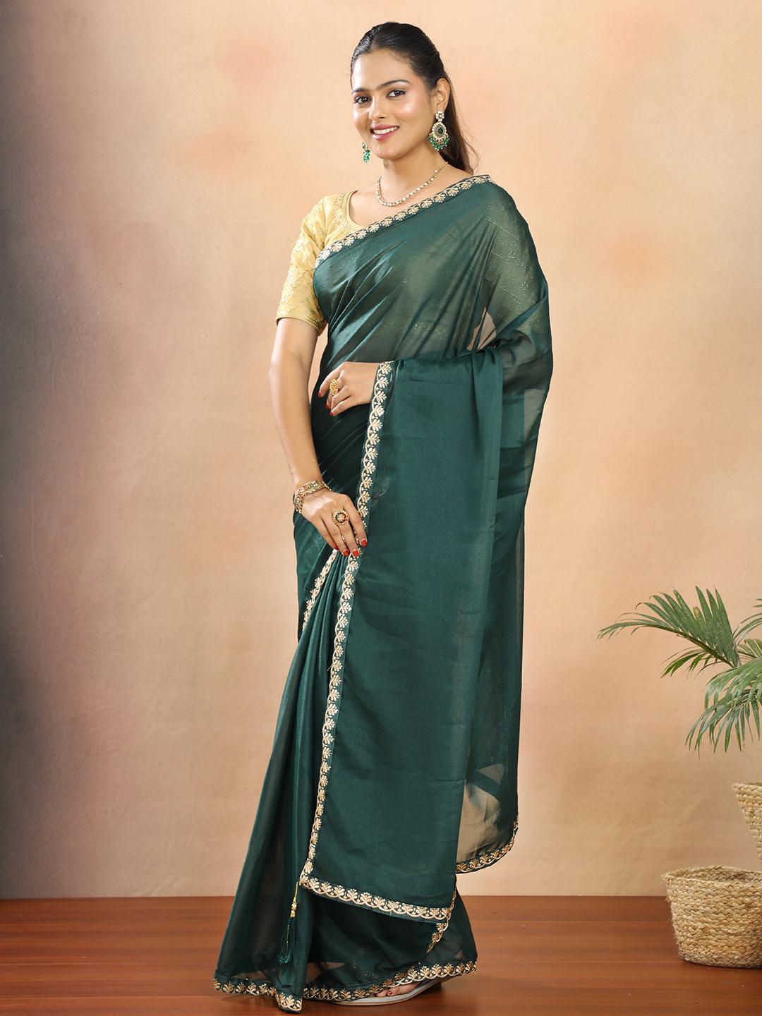 Tissue Georgette Crepe Silk Saree