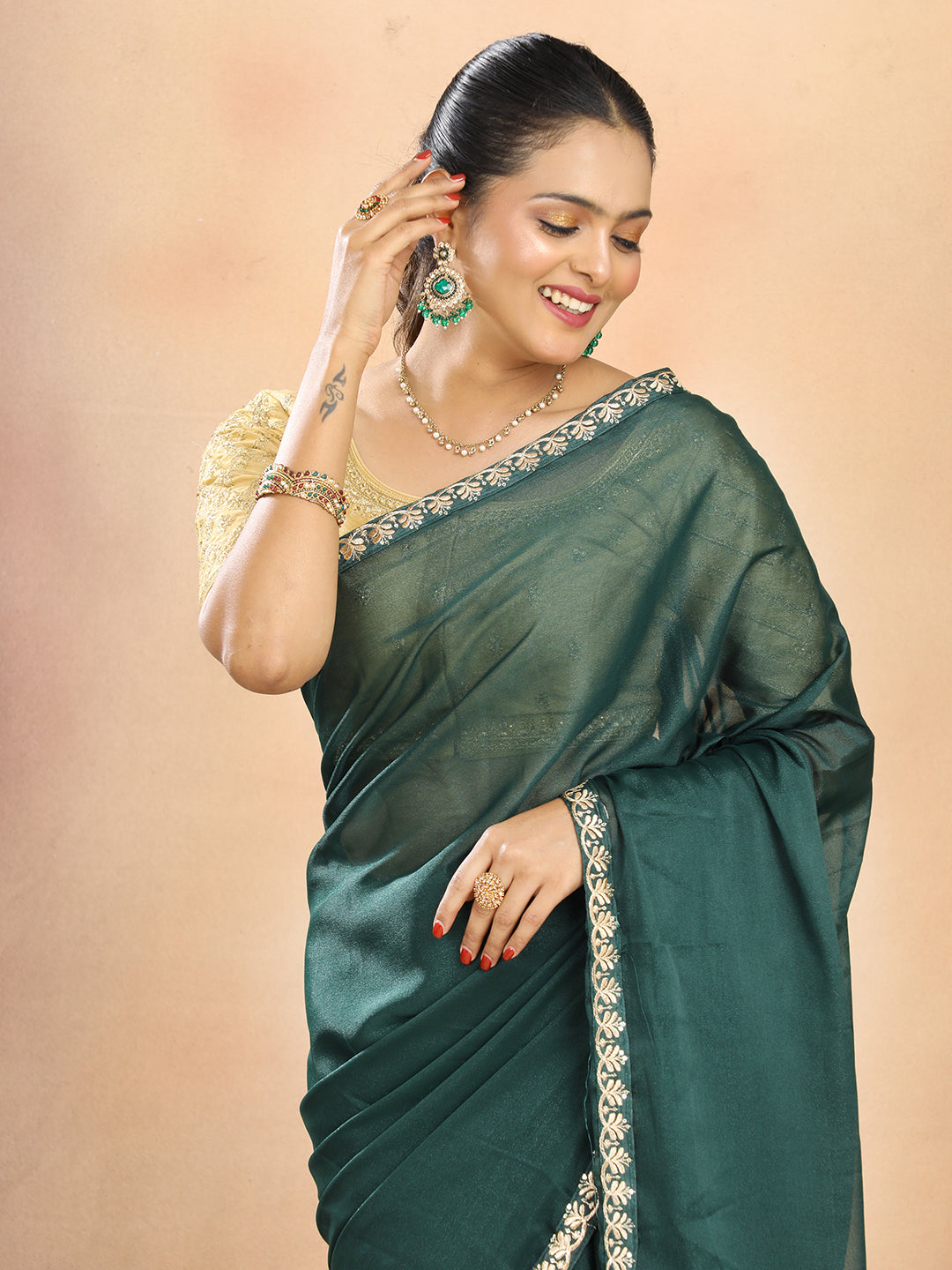 Tissue Georgette Crepe Silk Saree