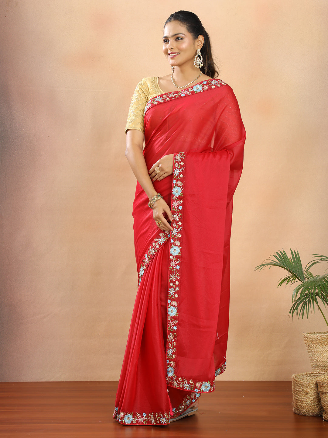 Tissue Georgette Crepe Silk Saree