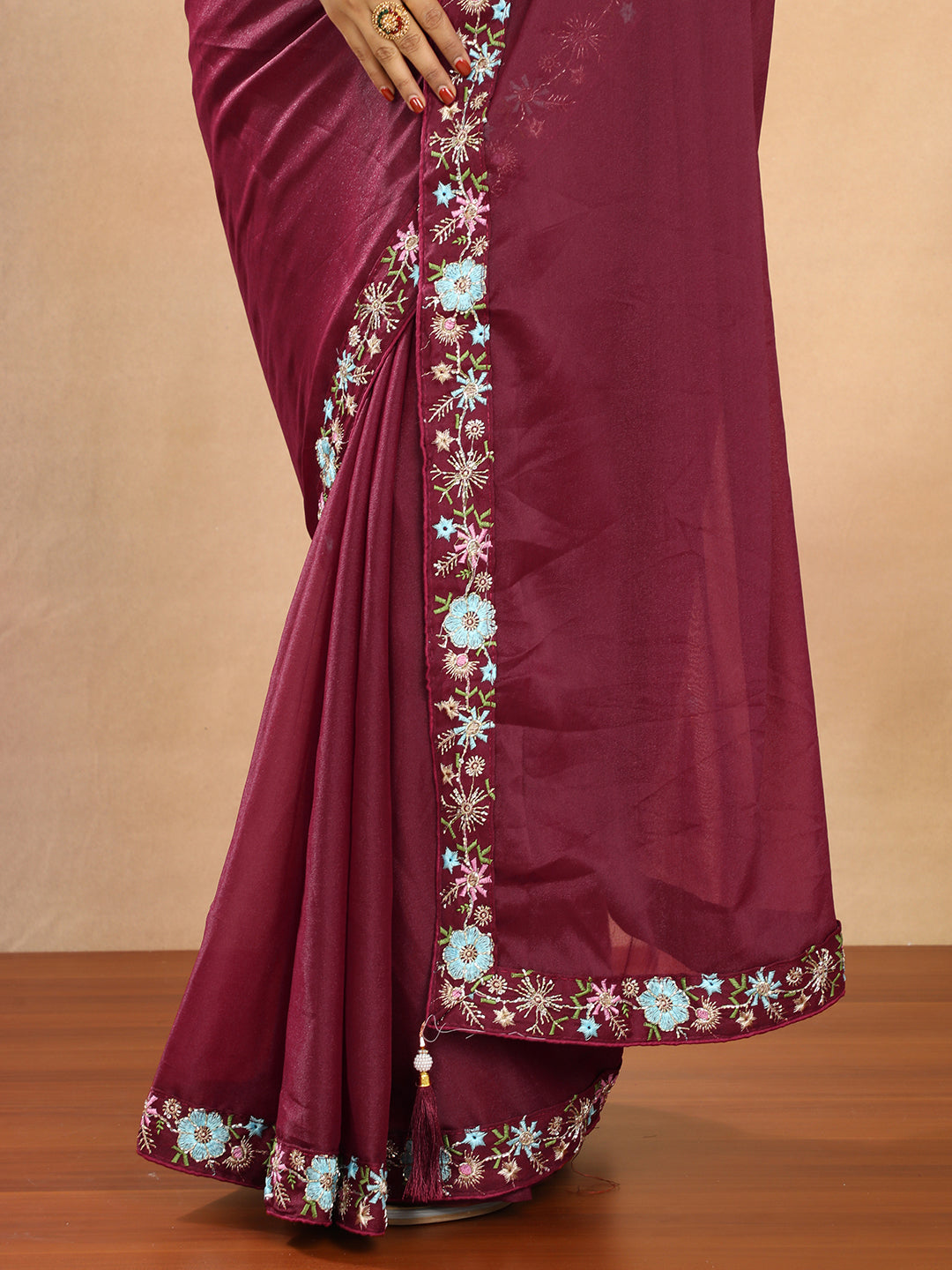 Tissue Georgette Crepe Silk Saree