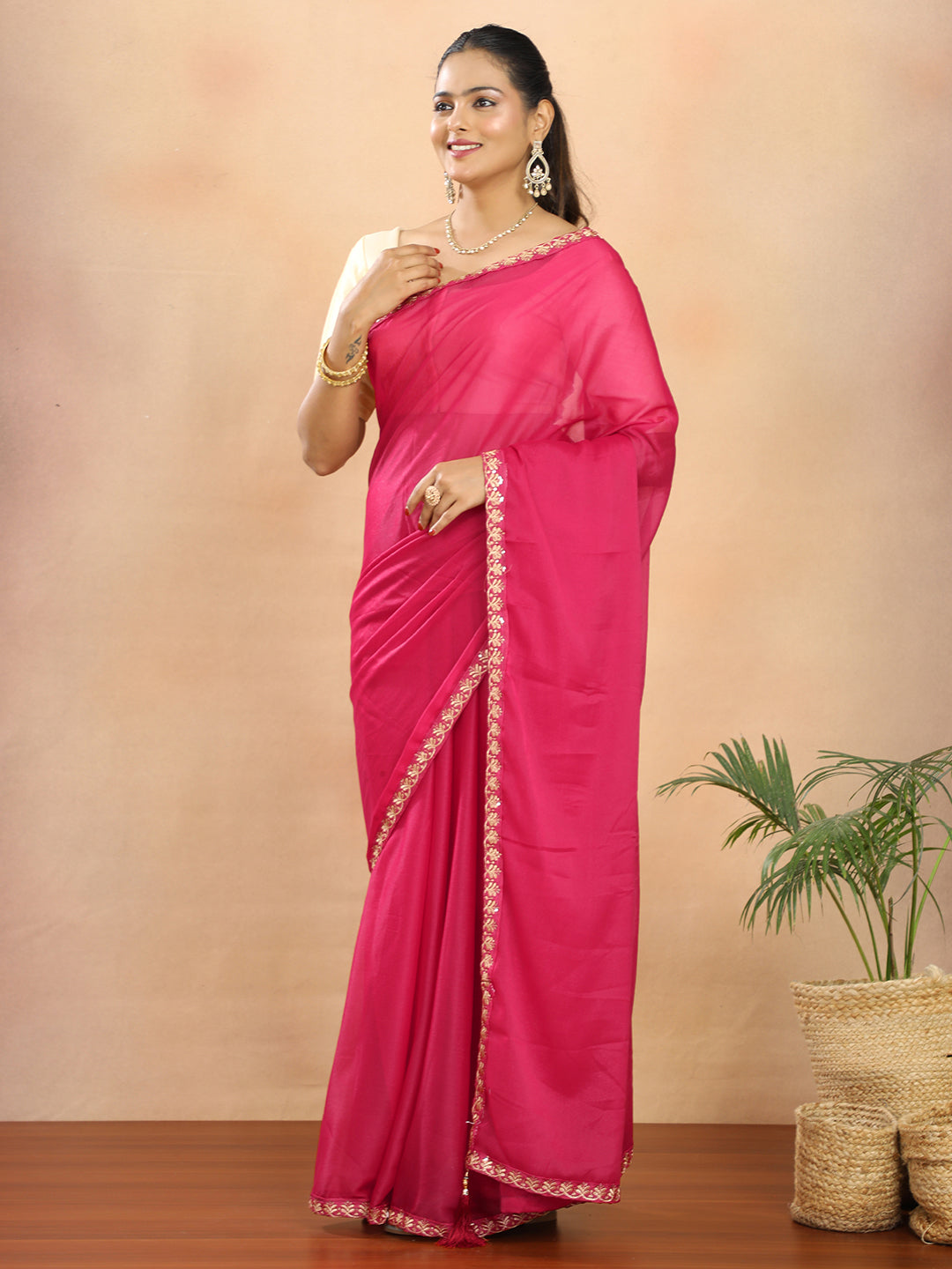 Tissue Georgette Crepe Silk Saree