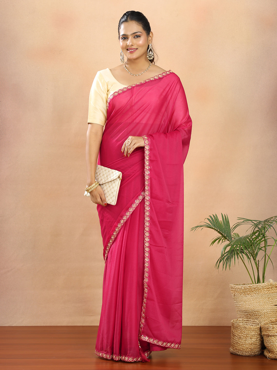 Tissue Georgette Crepe Silk Saree