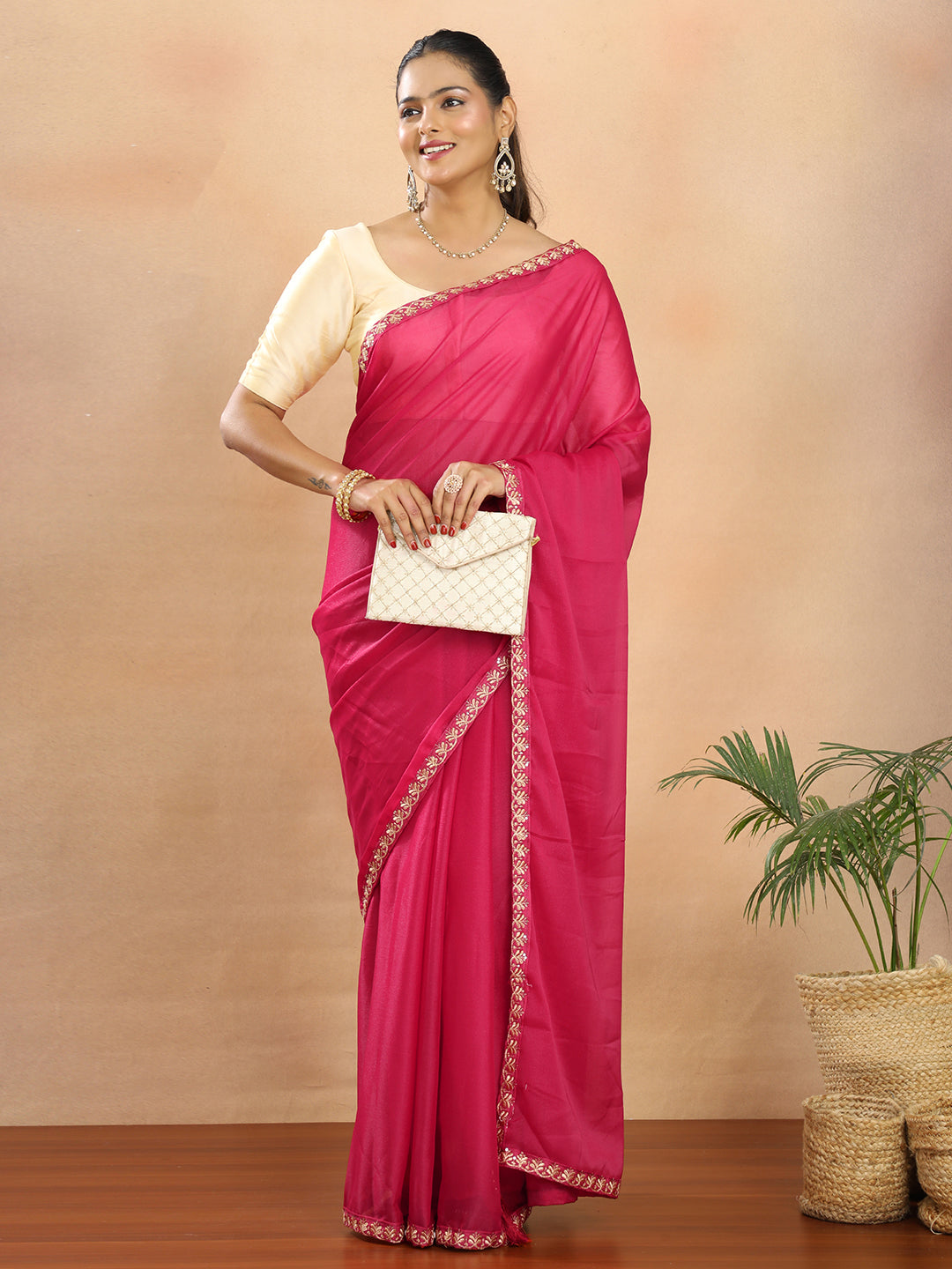 Tissue Georgette Crepe Silk Saree