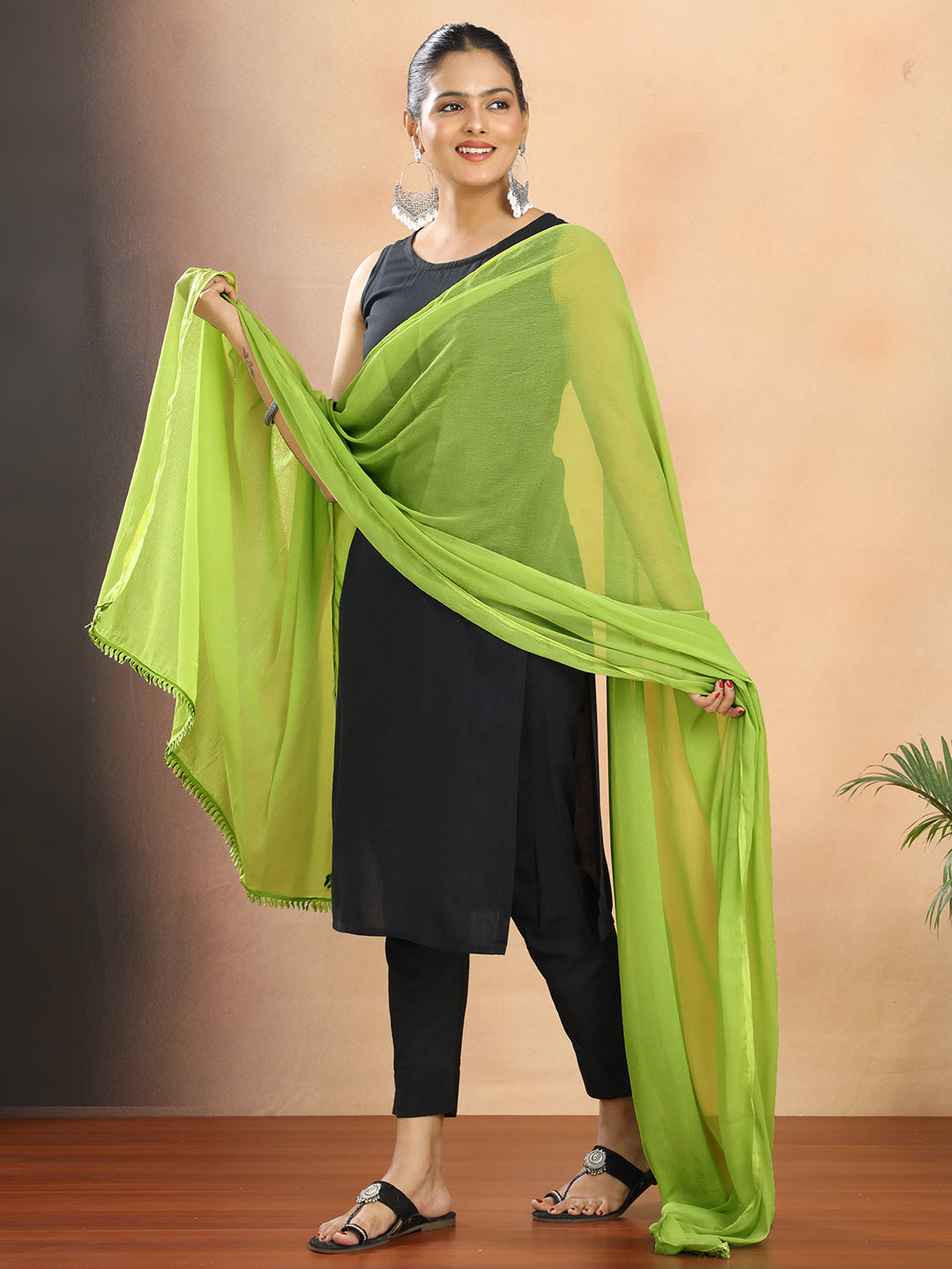 Solid Chiffon Dupatta