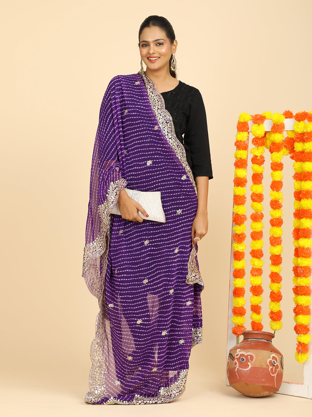 Leheriya Georgette Dupatta