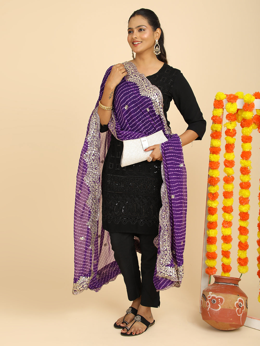 Leheriya Georgette Dupatta
