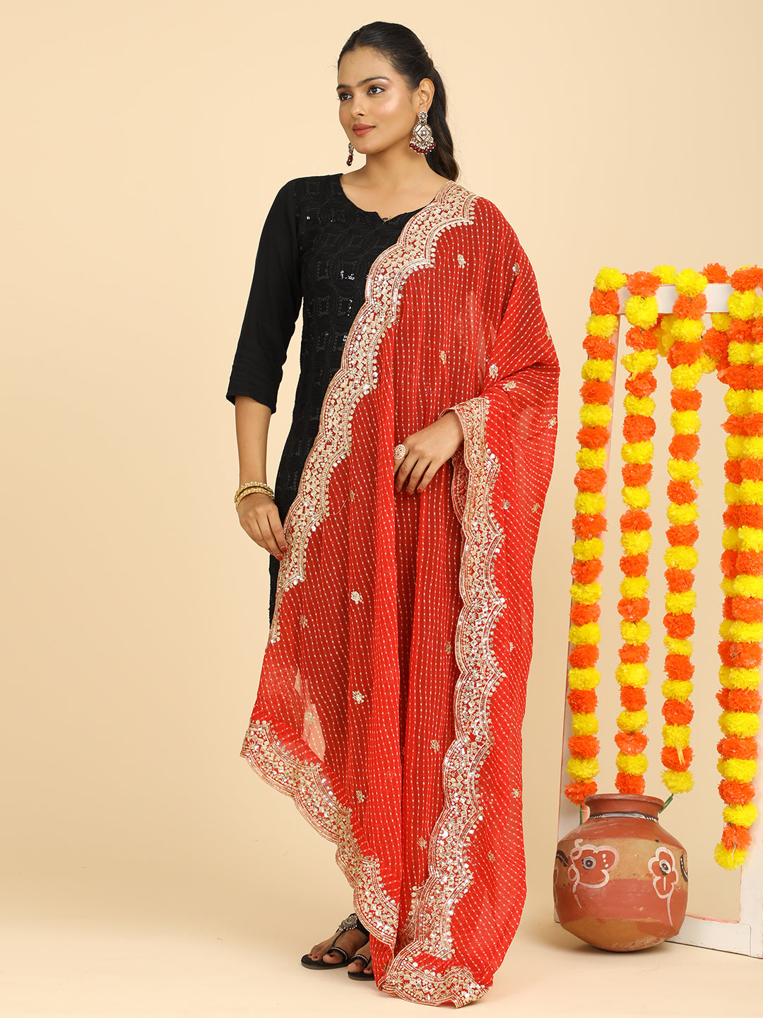 Leheriya Georgette Dupatta