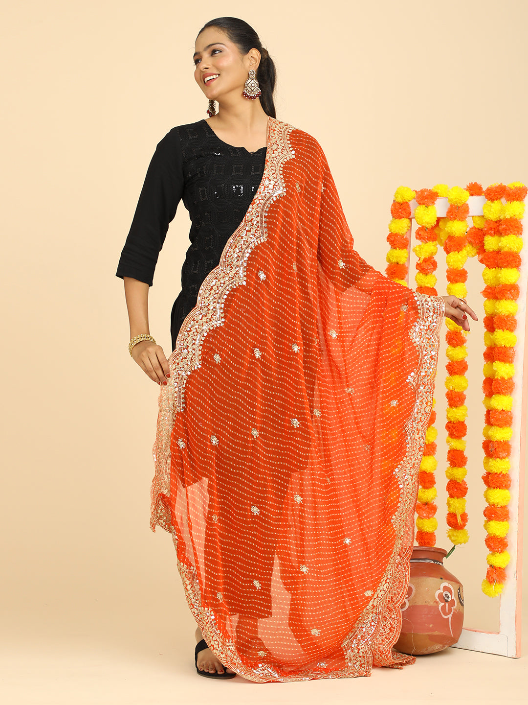 Leheriya Georgette Dupatta
