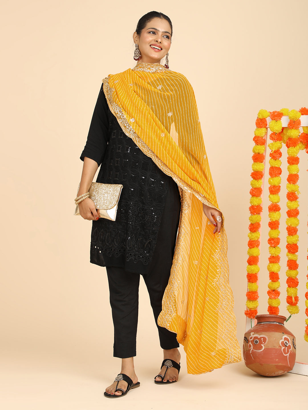 Leheriya Georgette Dupatta