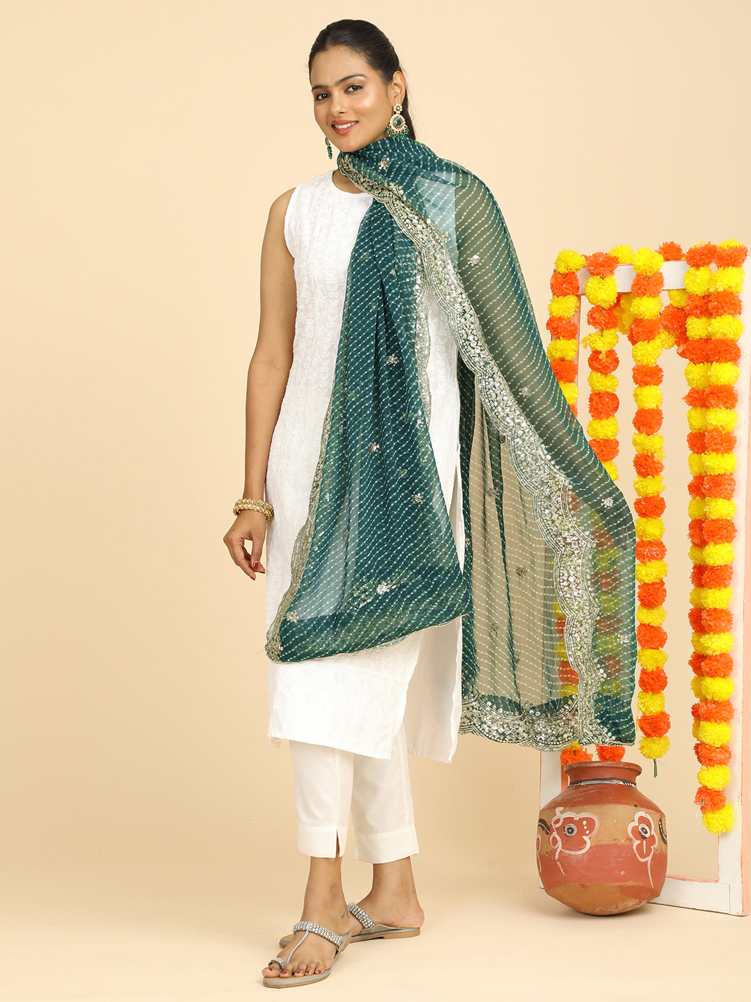 Leheriya Georgette Dupatta