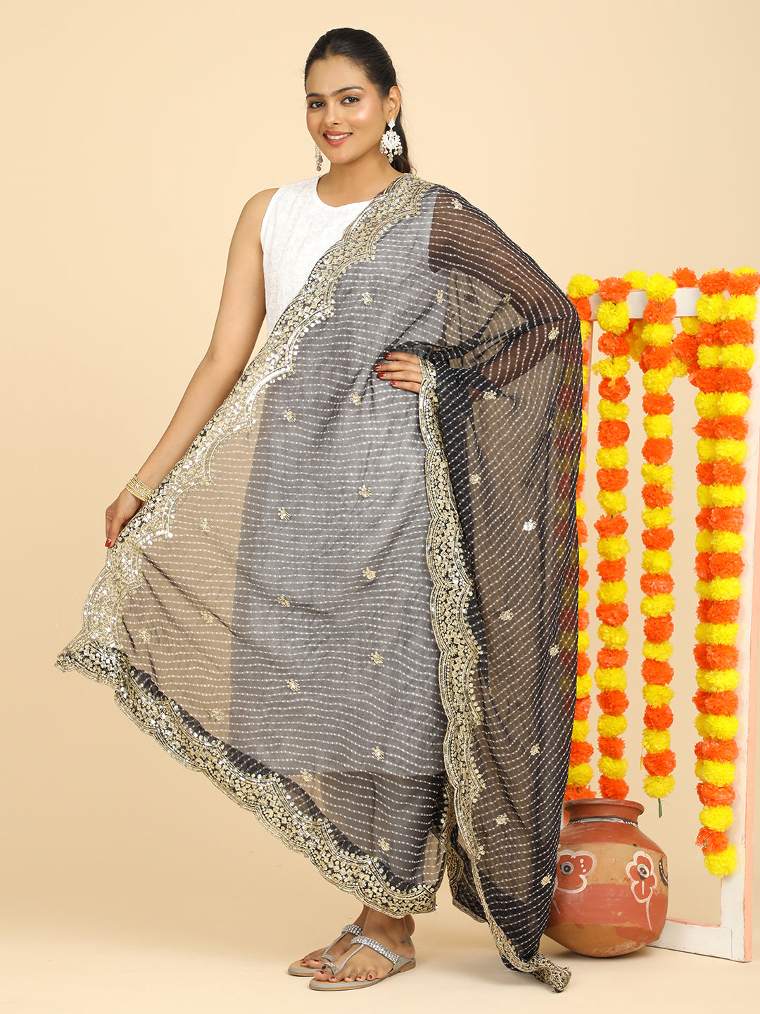 Leheriya Georgette Dupatta