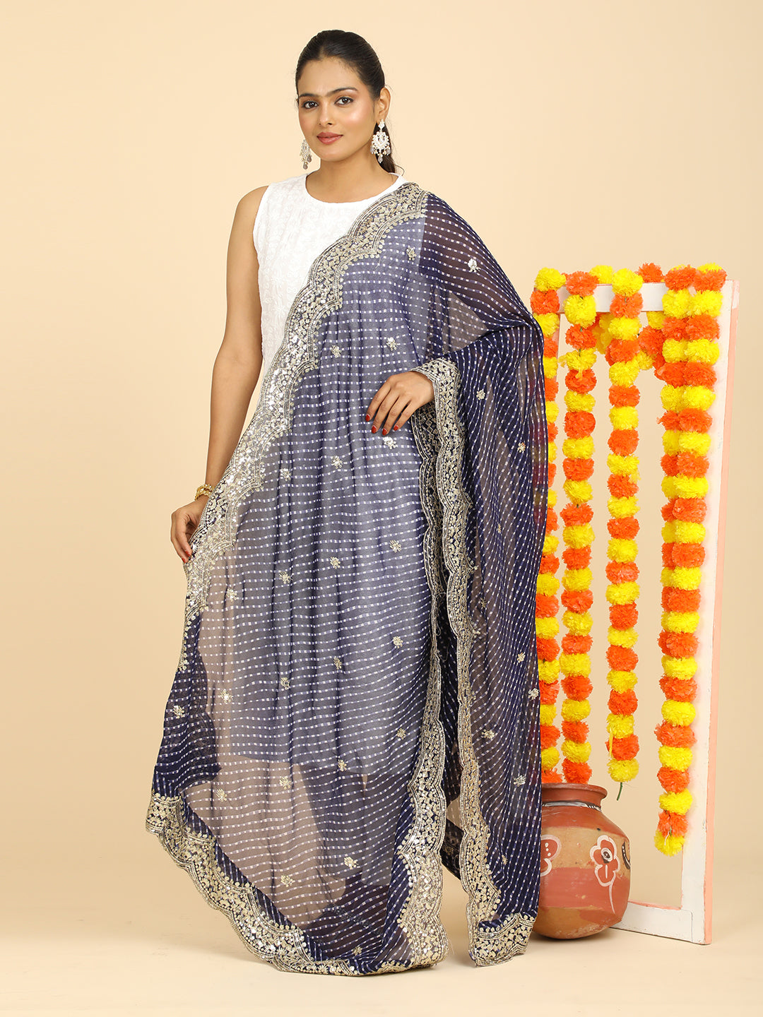 Leheriya Georgette Dupatta