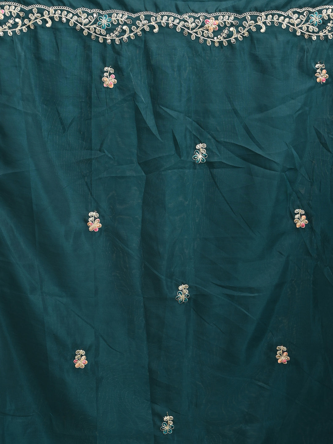 Embroidered Zardozi Crepe Silk Saree