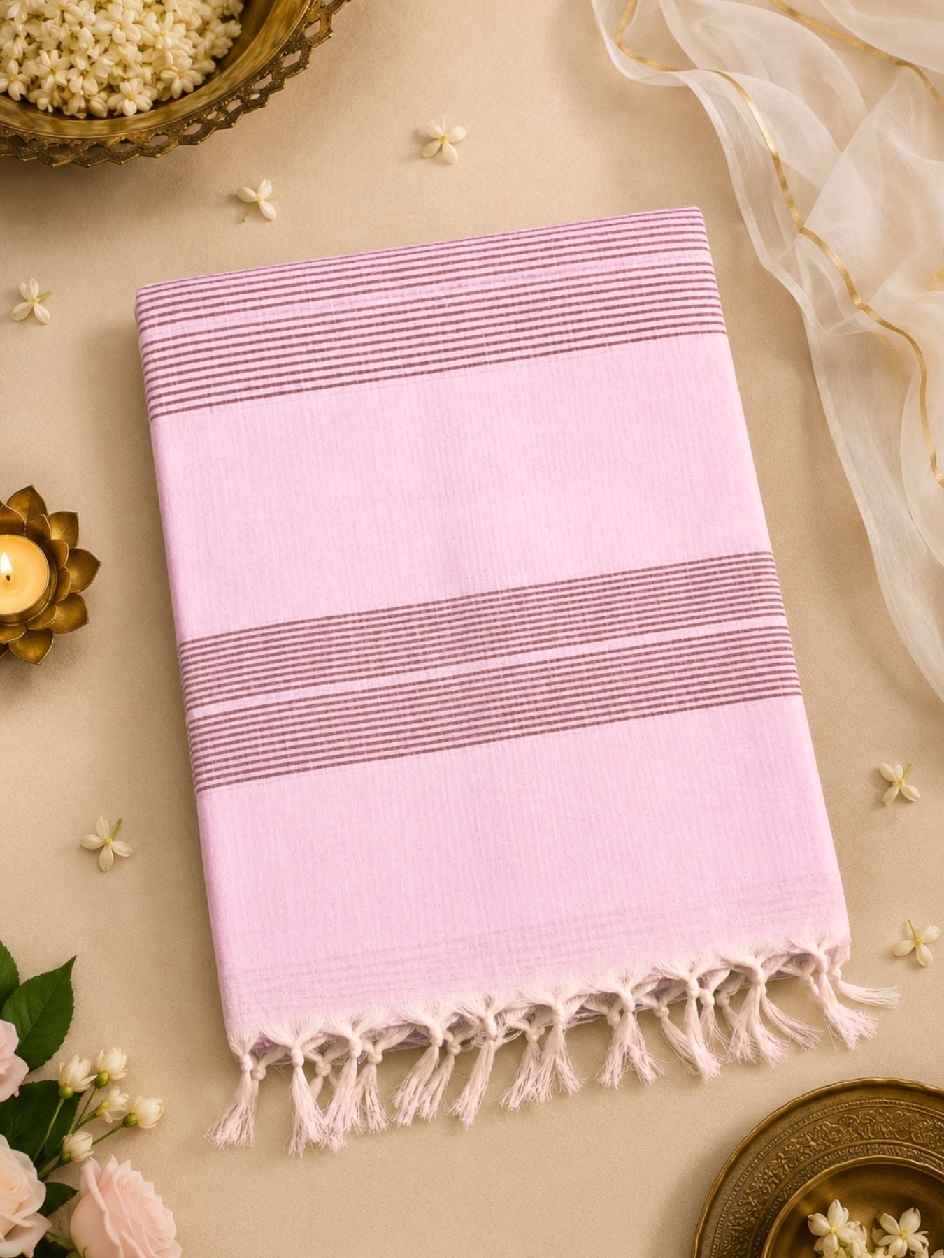 Solid Negamam Cotton Saree