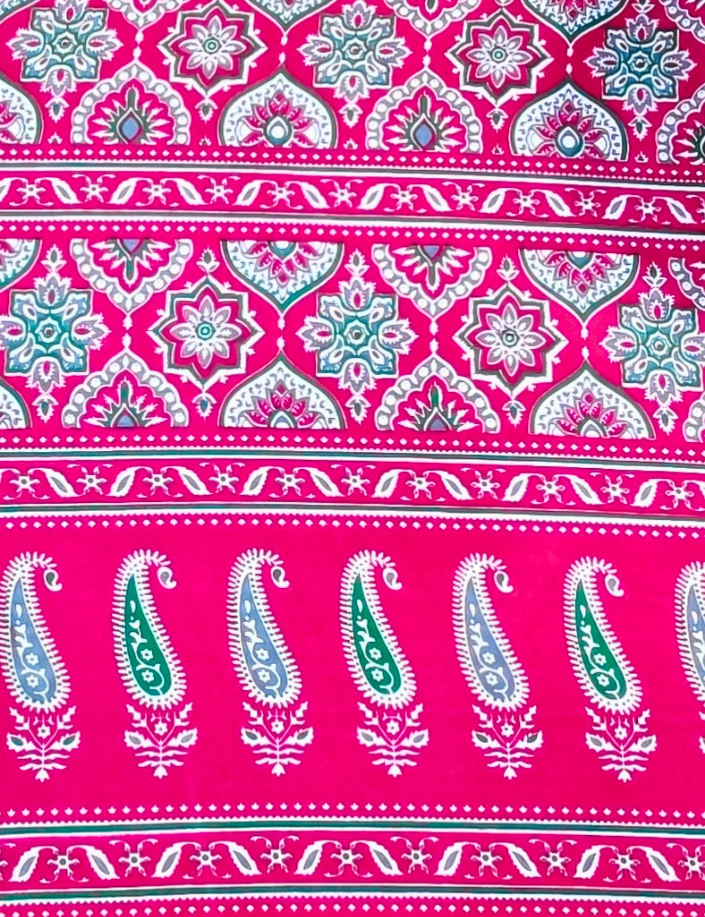 Ajrakh Crepe Silk Saree
