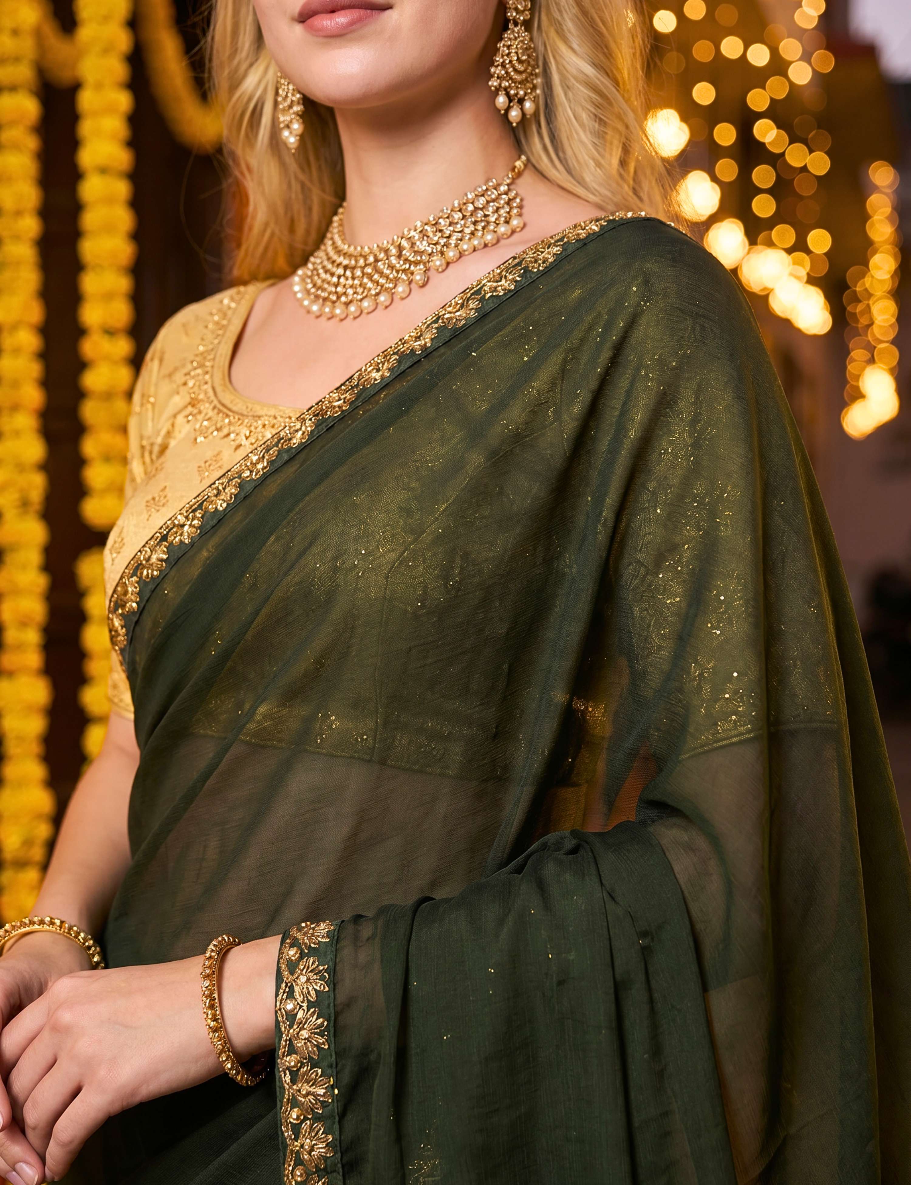 Tissue Georgette Crepe Silk Saree