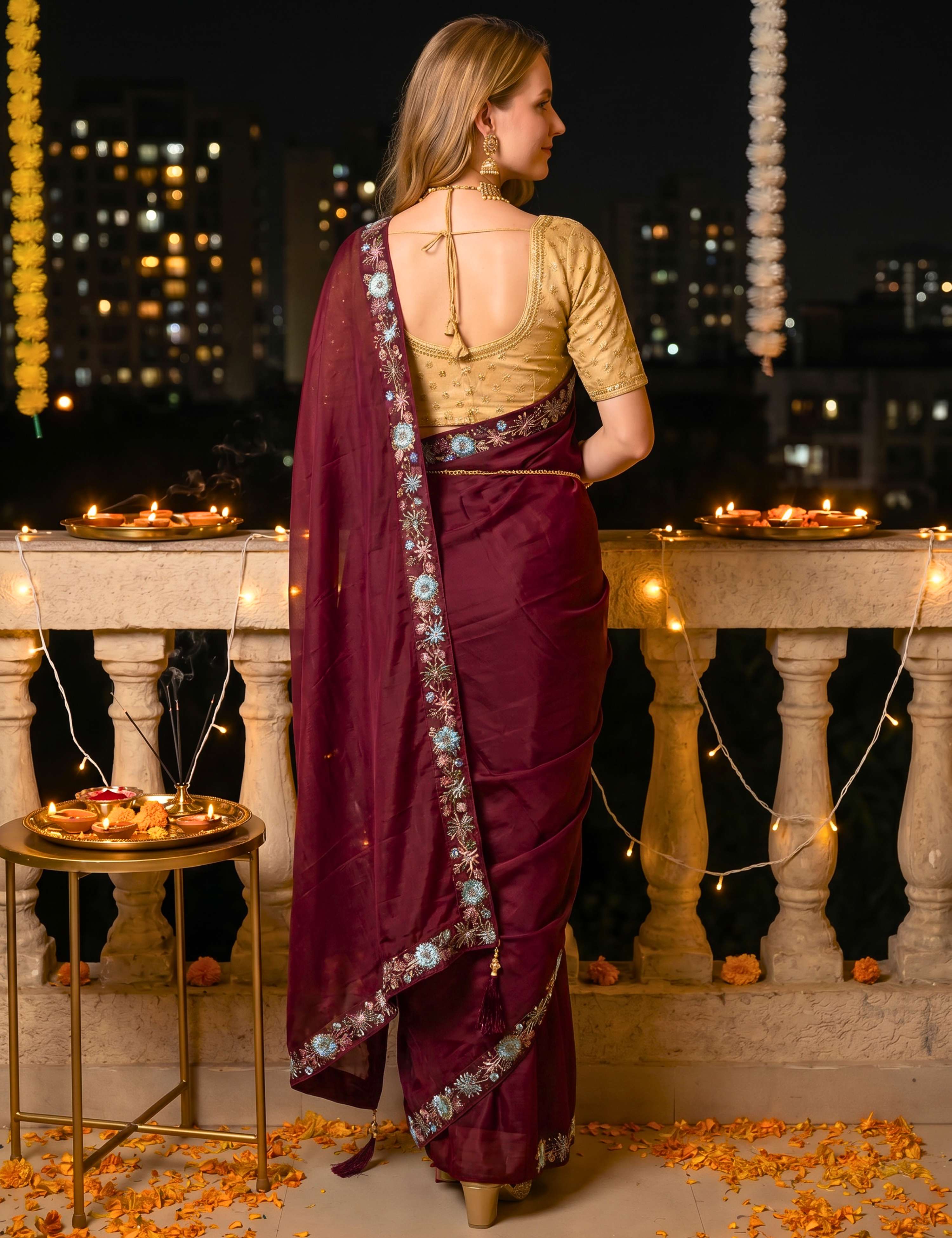 Tissue Georgette Crepe Silk Saree
