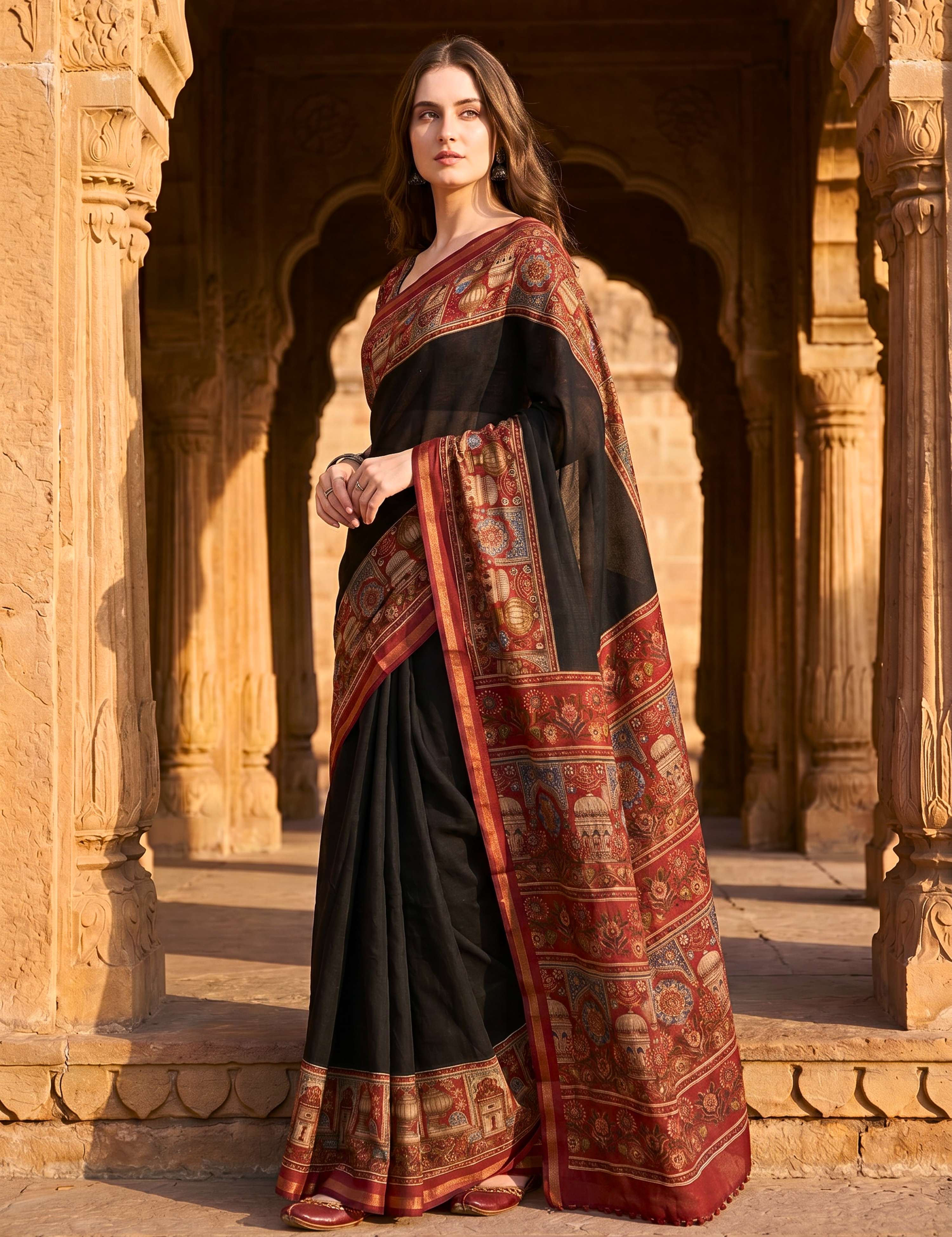Solid Viscose Cotton Saree