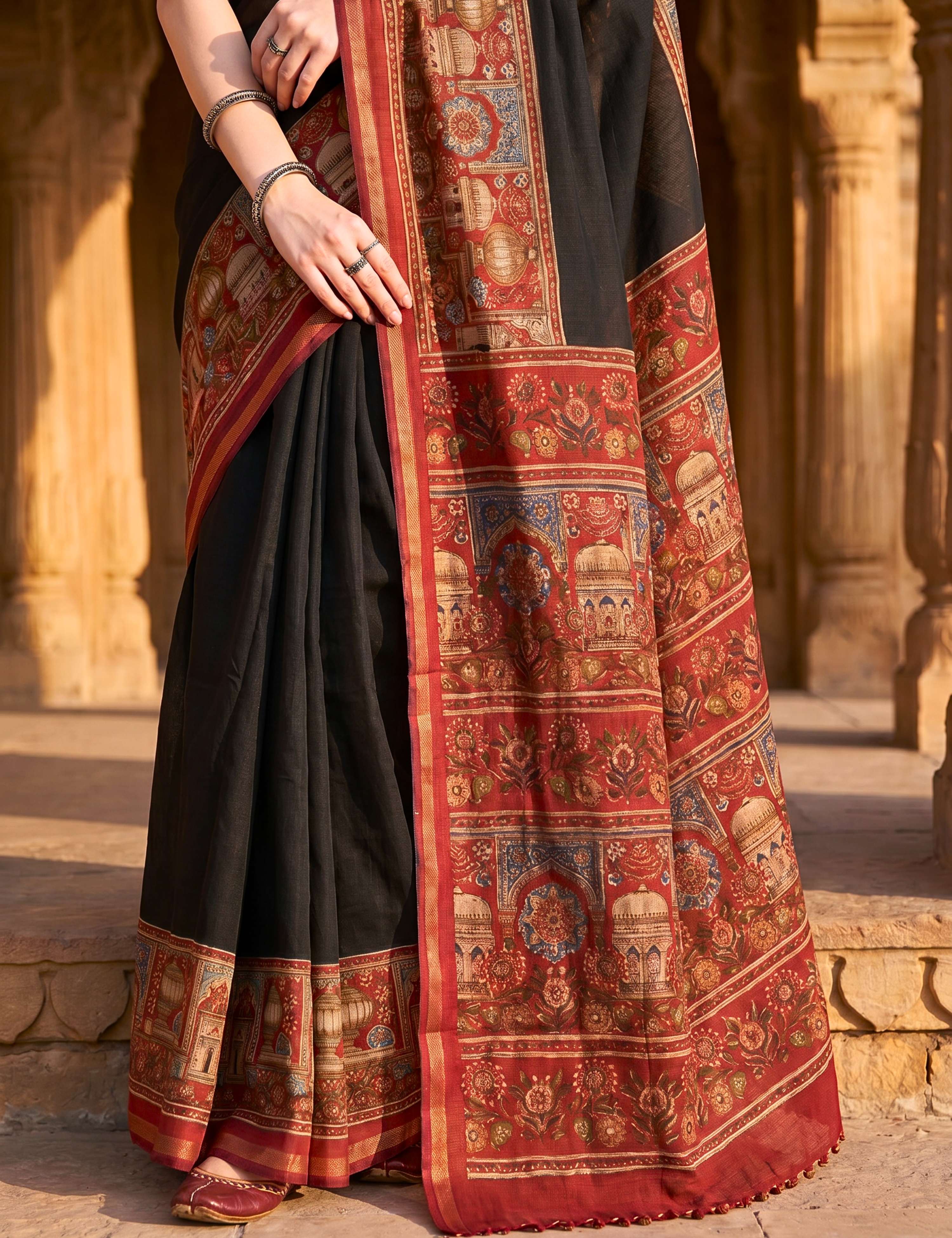 Solid Viscose Cotton Saree