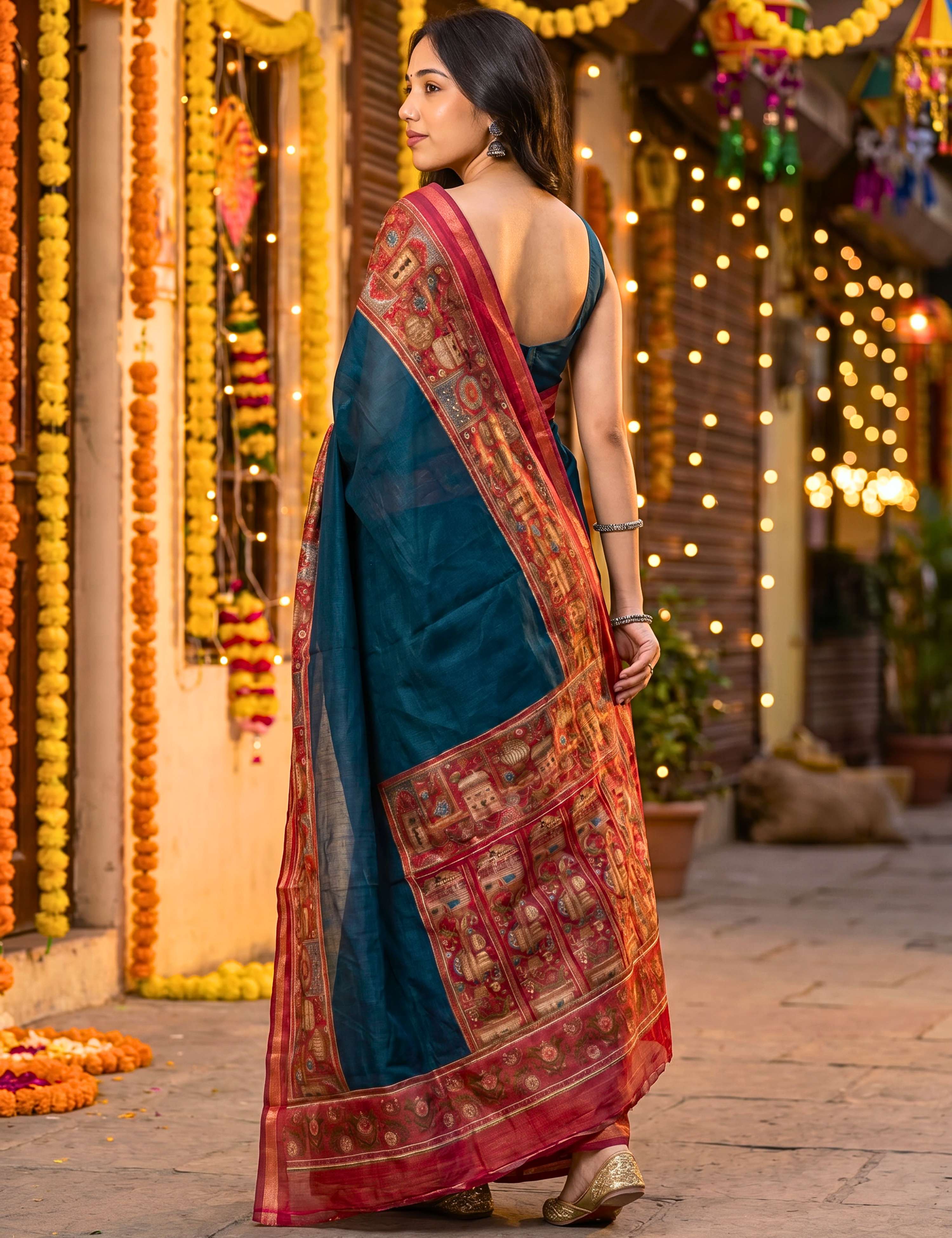 Solid Viscose Cotton Saree