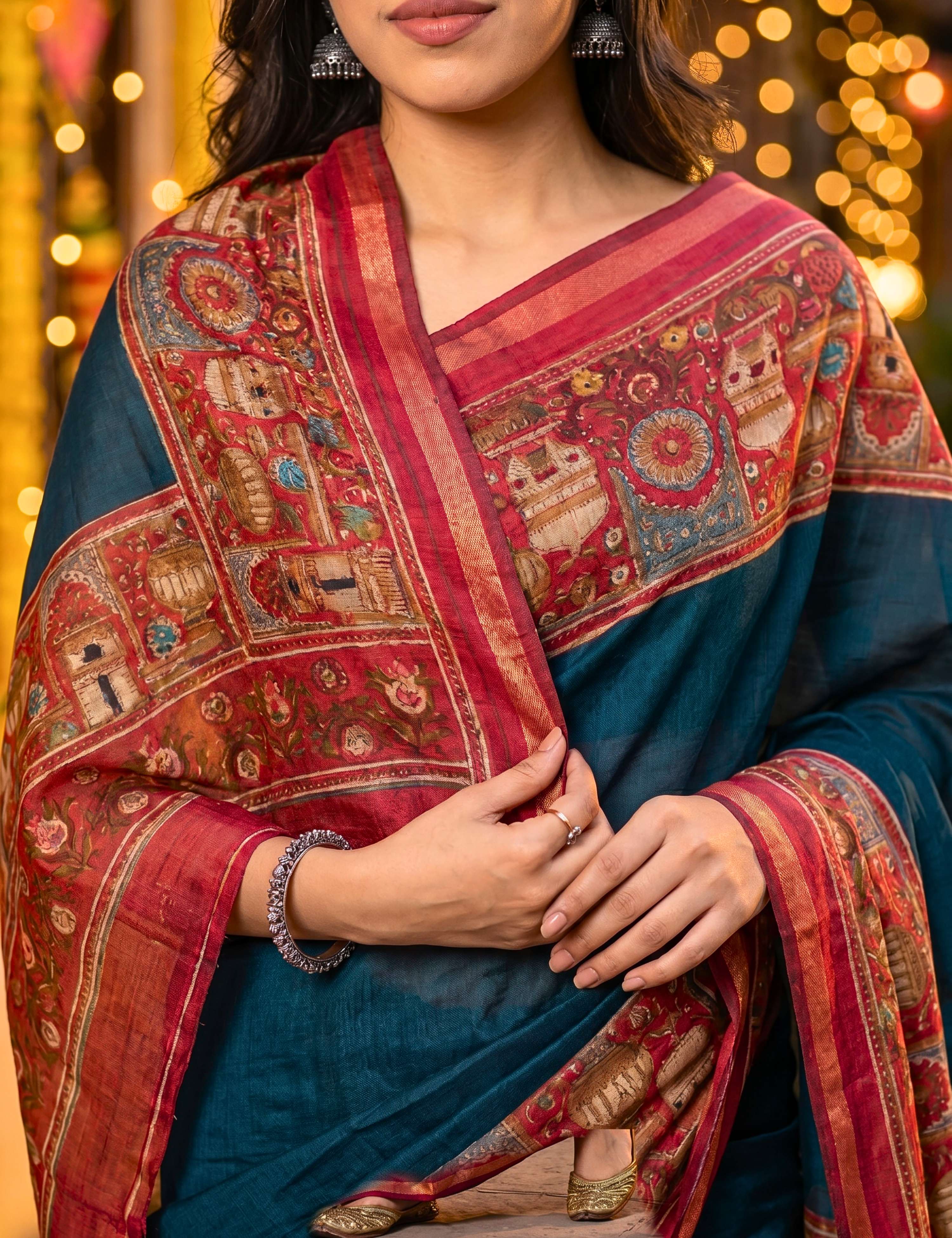 Solid Viscose Cotton Saree