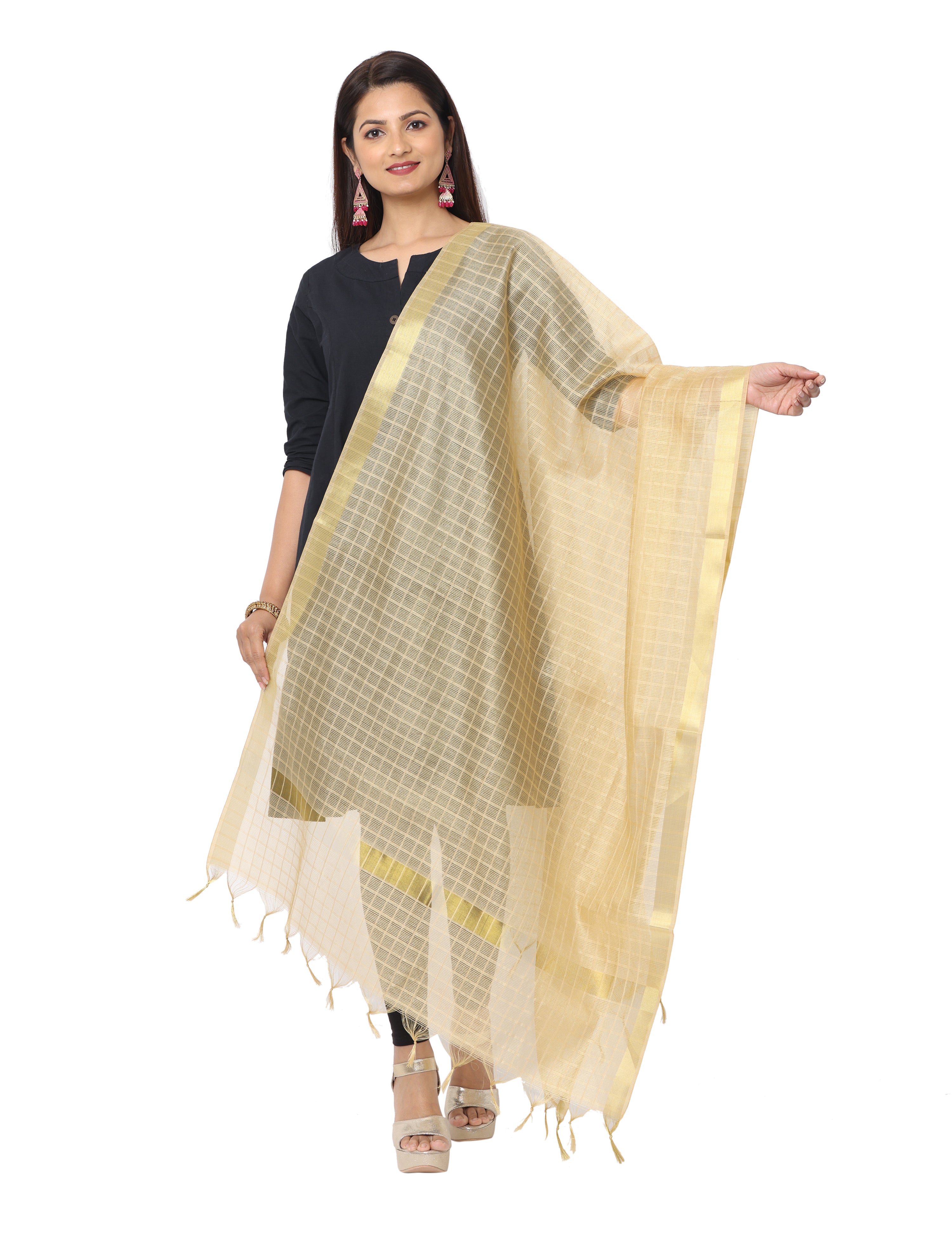 Chanderi Cotton Checkered Dupatta