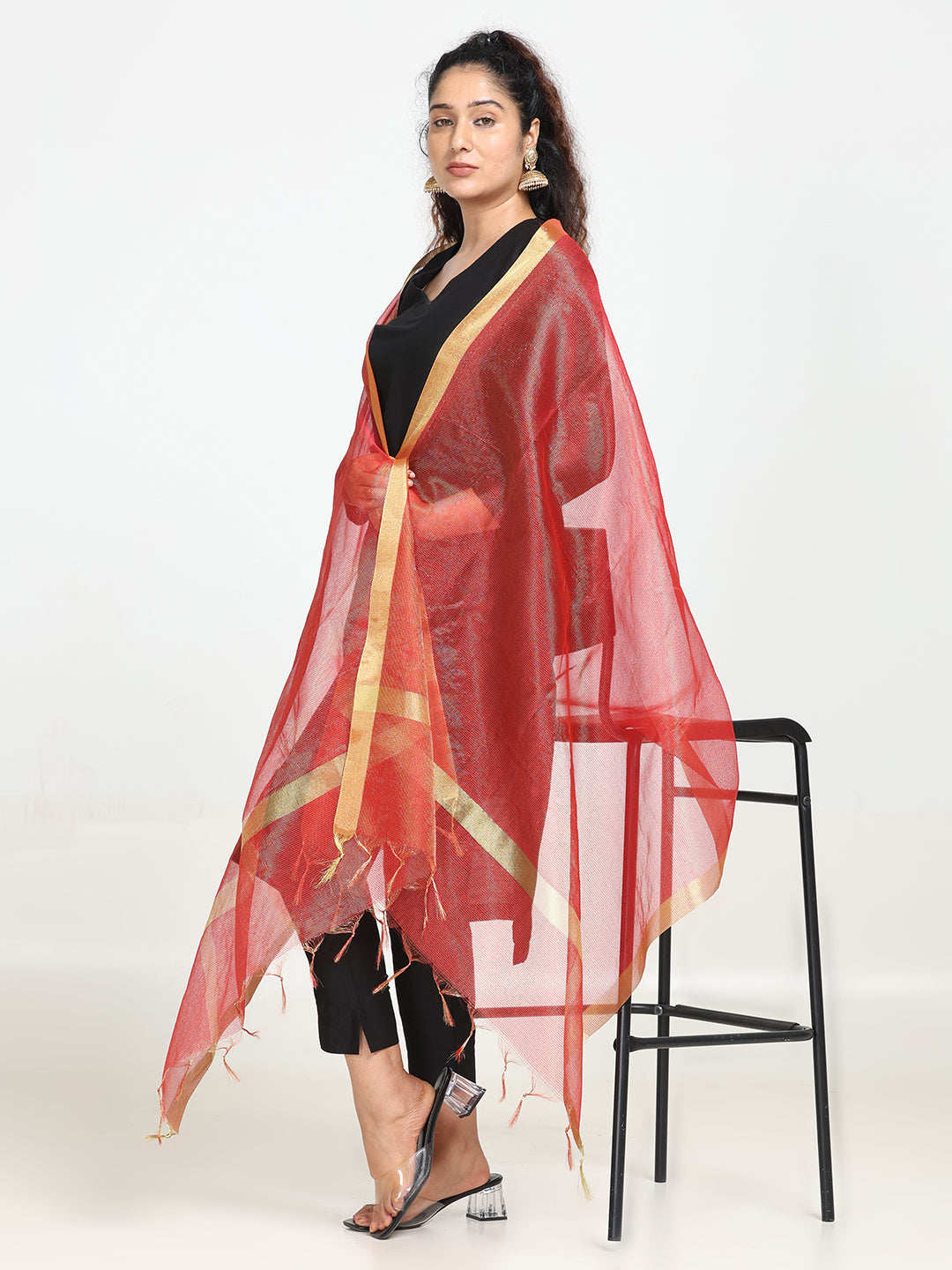 Chanderi Cotton Checkered Dupatta
