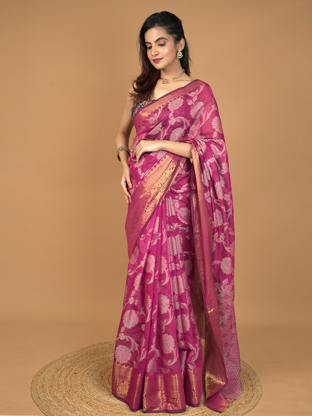 Kota Semi Cotton Geometric Saree