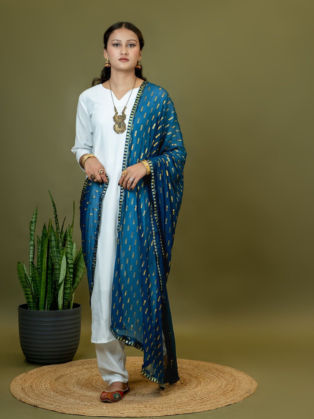 Chiffon Gold Print Dupatta